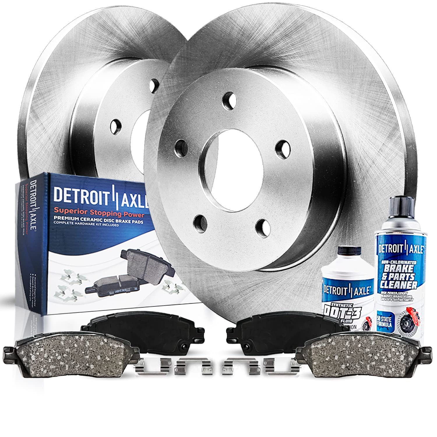 Detroit Axle - 2.0L Rear Brake Kit for Mazda 2006-2013 3, 2009 2010 2012 2013 3 Sport, Disc Brake Rotors Ceramic Brakes Pads w/H