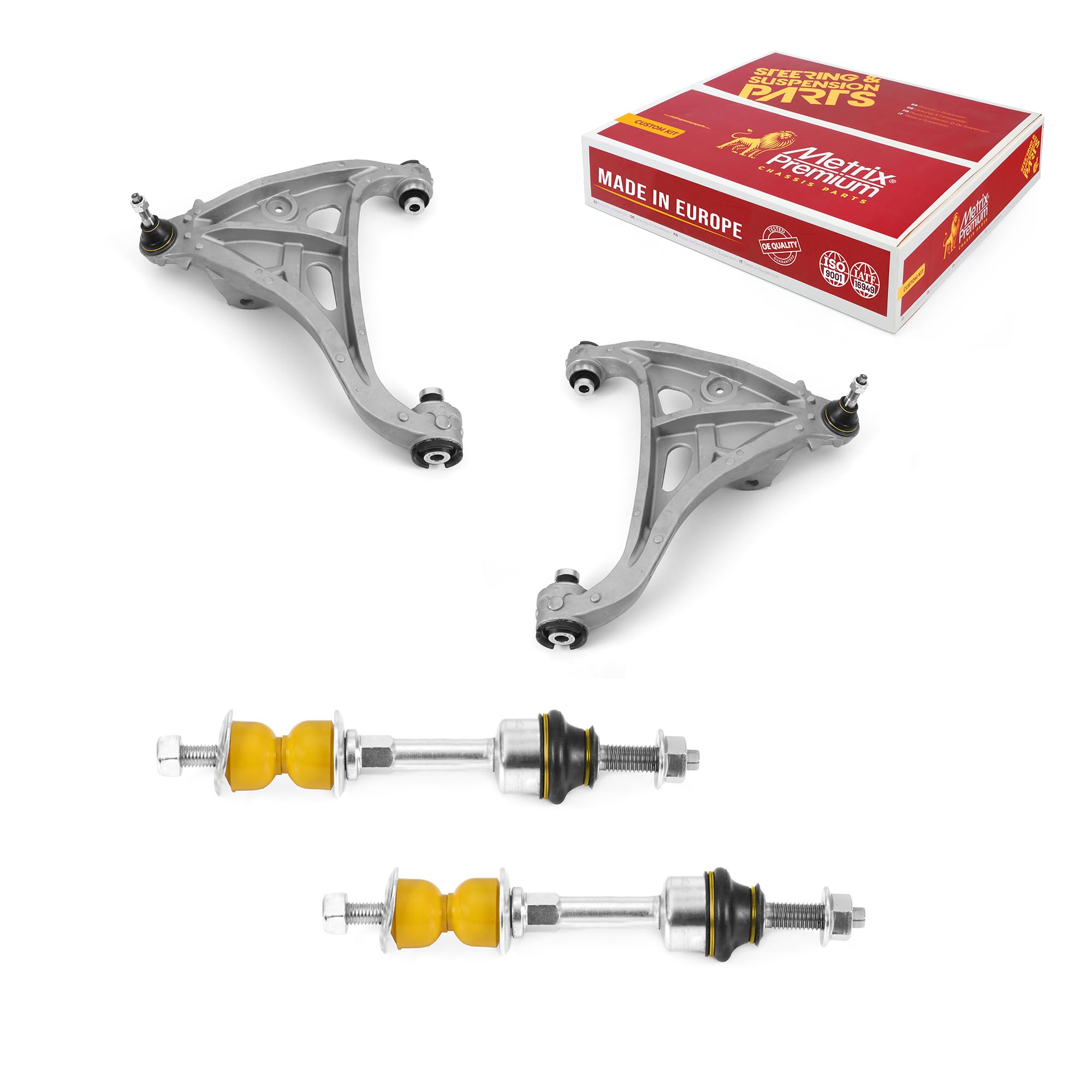 Metrix Premium Chassis Parts - 4 Pc Front L/R Lower Control Arm & Front L/R Sway Bar Stabilizer End Link Kit Fits 05-08 Ford F-1