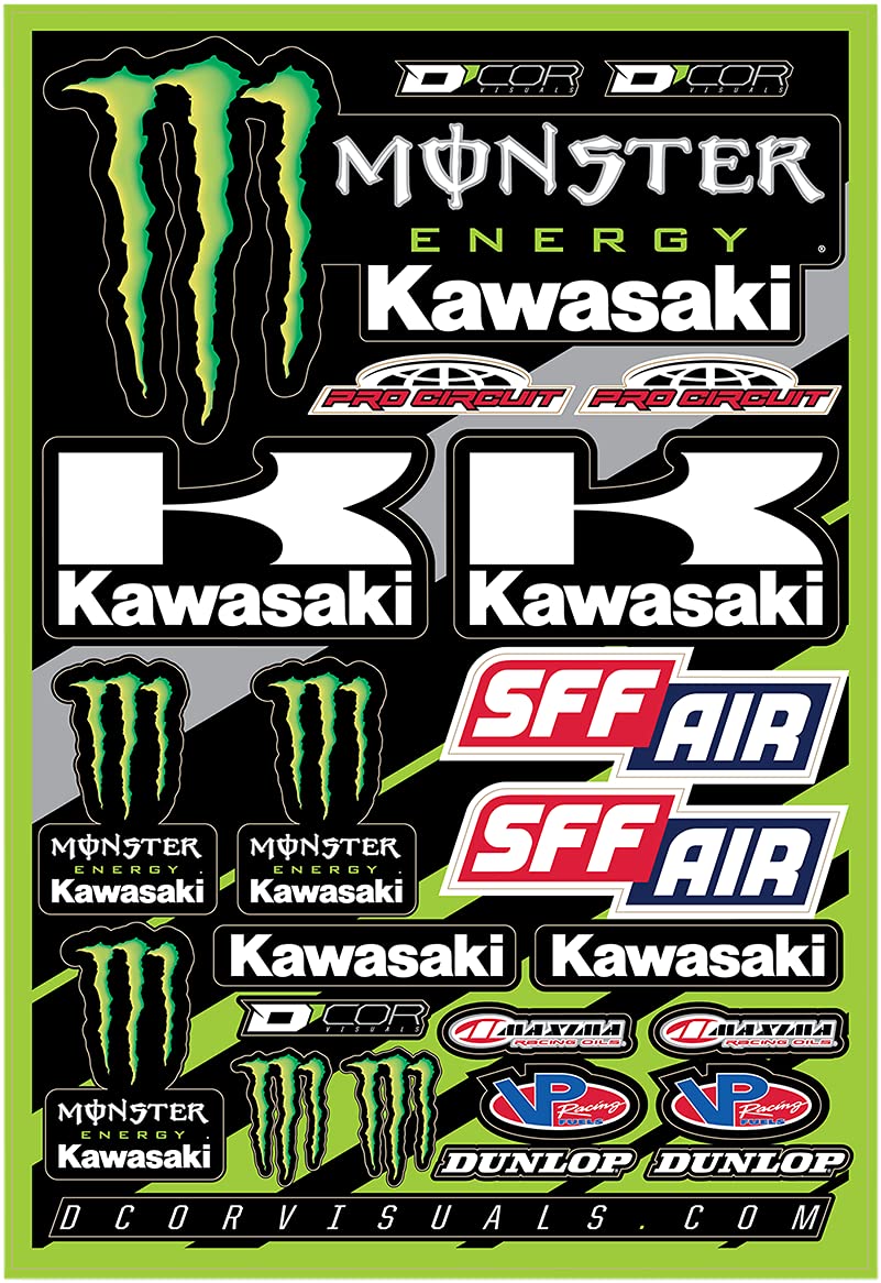D'Cor Visuals 40-20-116 Kawasaki Decal Sheet, 1 Pack