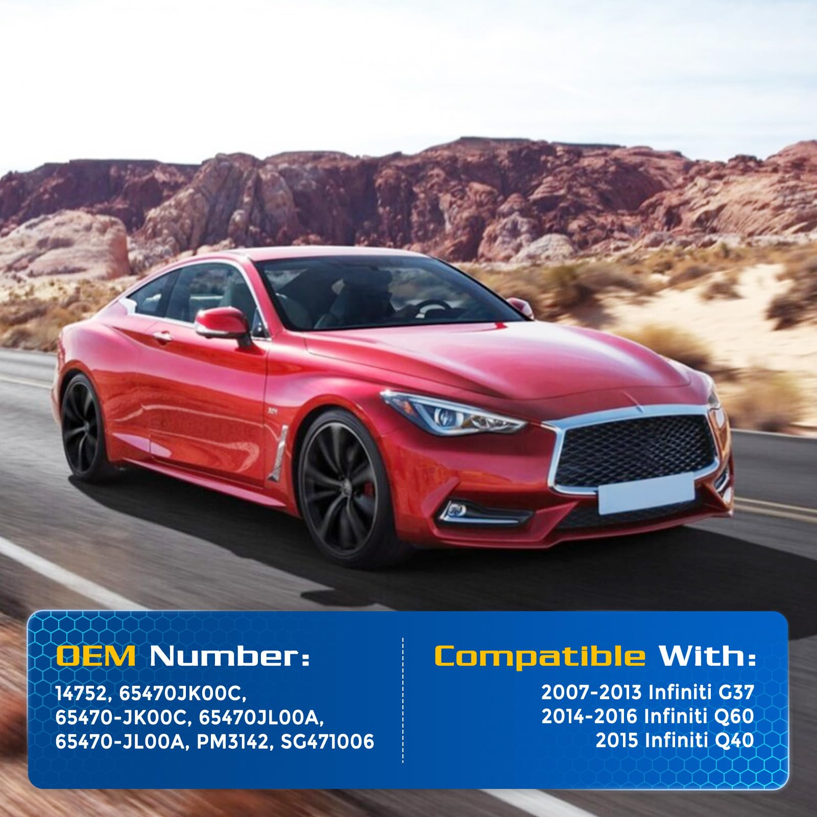 Arana Front Hood Struts For Infiniti G37/G37 X 2007-2013, 14752 Shocks Lift Support Fit 2014-2016 Infiniti Q60, 2 Pcs