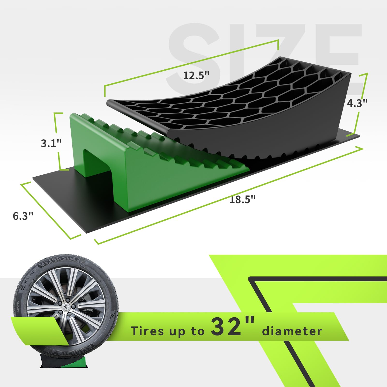 Rvmate Camper Levelers 8-Piece Kit Rv Leveling Blocks Camper Wheel Chocks Including Two Curved Levelers, Two Chocks, And Two Rub