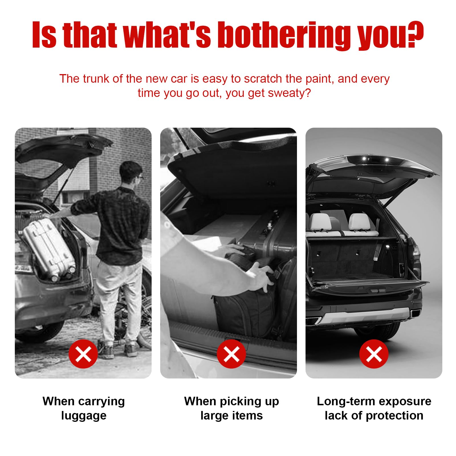 Ziciner Car Rear Bumper Protector Guard, Auto Anti-Scratch Collosion Rubber Trunk Door Entry Guards, Non-Slip Vehicle Bumper Pro