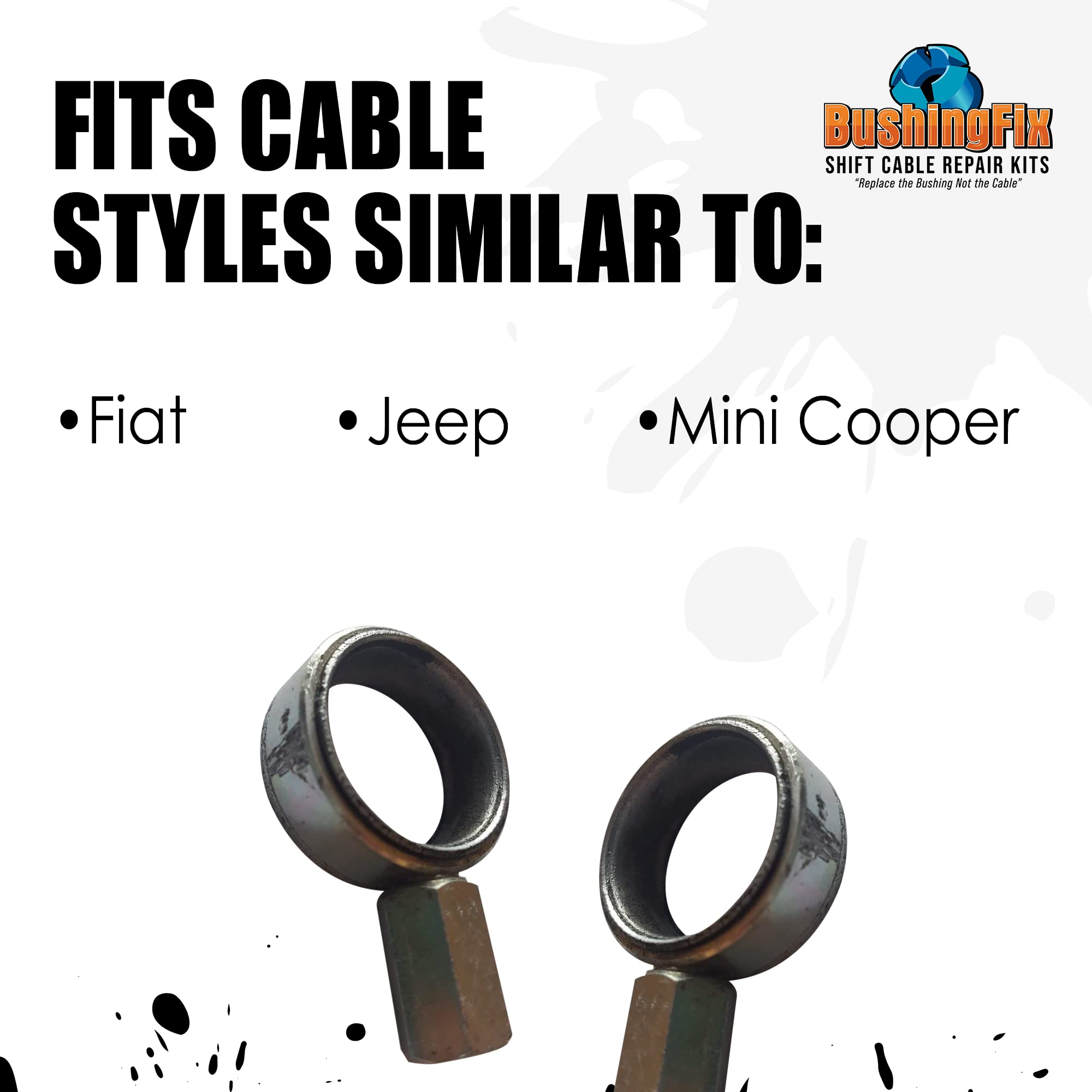BushingFix FM1KIT Transmission Shift Cable Bushing Repair Kit, Shifter Cable Kit Fits Select Fiat, Jeep, and Mini Models, Manual