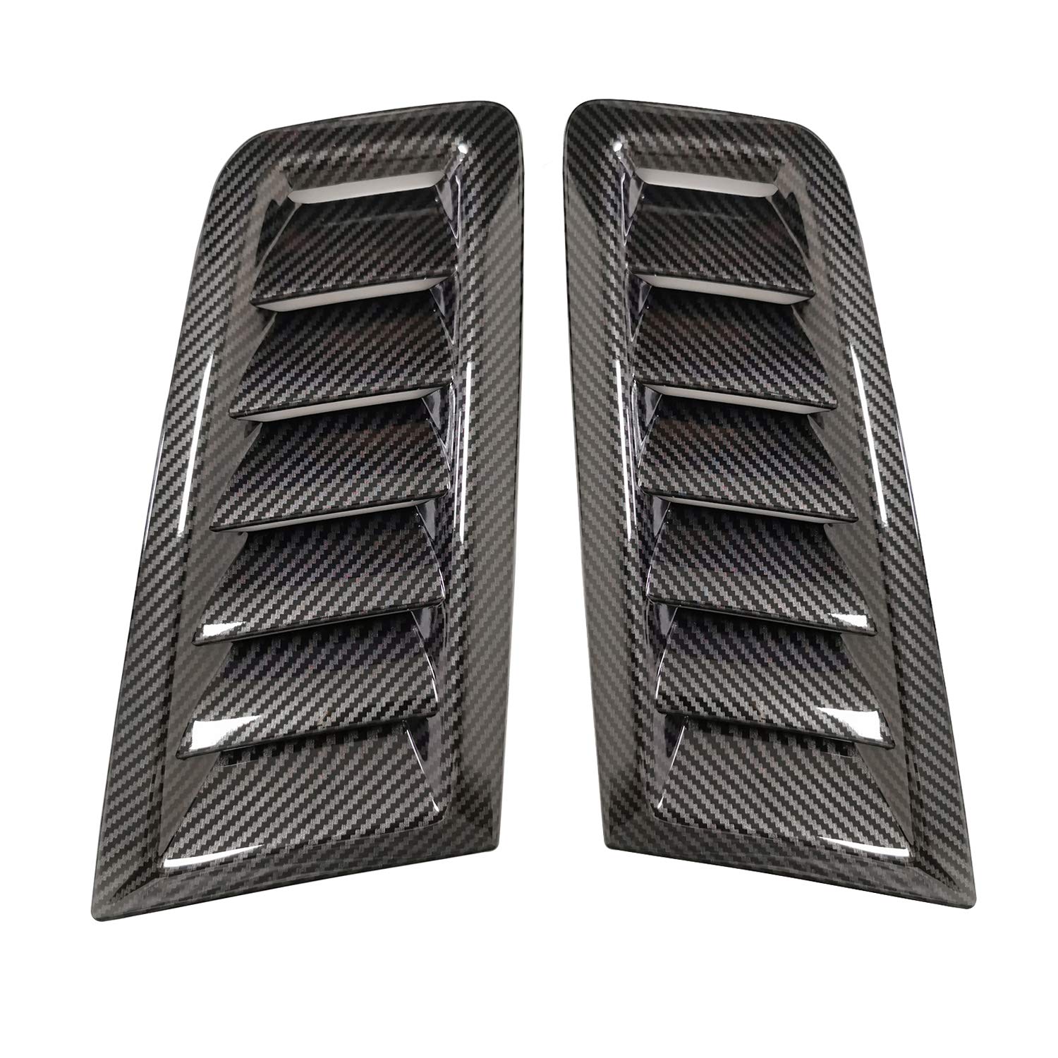 Gsrecy Universal Hood Vent Scoop Kit Air Flow Intake Louvers Hood Trim Cover Compatible With Focus Rs St Mk2 Style (Carbon Fiber