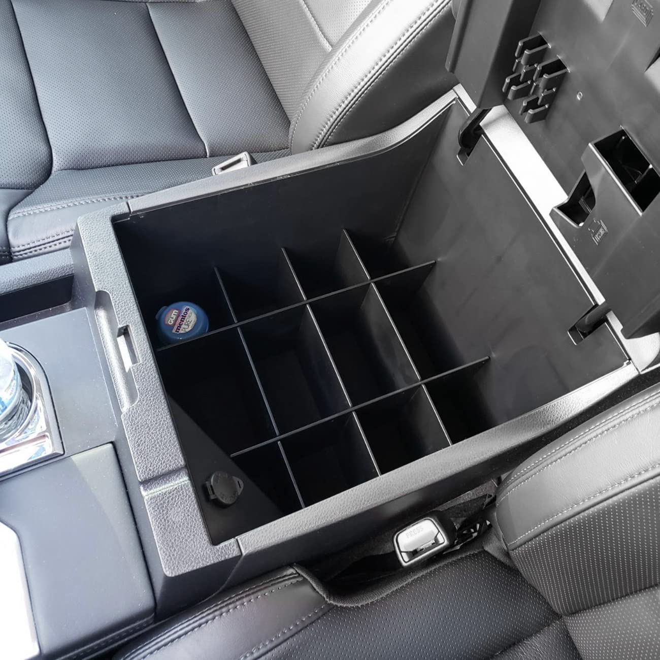 Tacobro Center Console Organizer Dividers For Tundra 2014-21 Accessories Black Abs Plastic Secondary Storage, Armrest Insert Separator