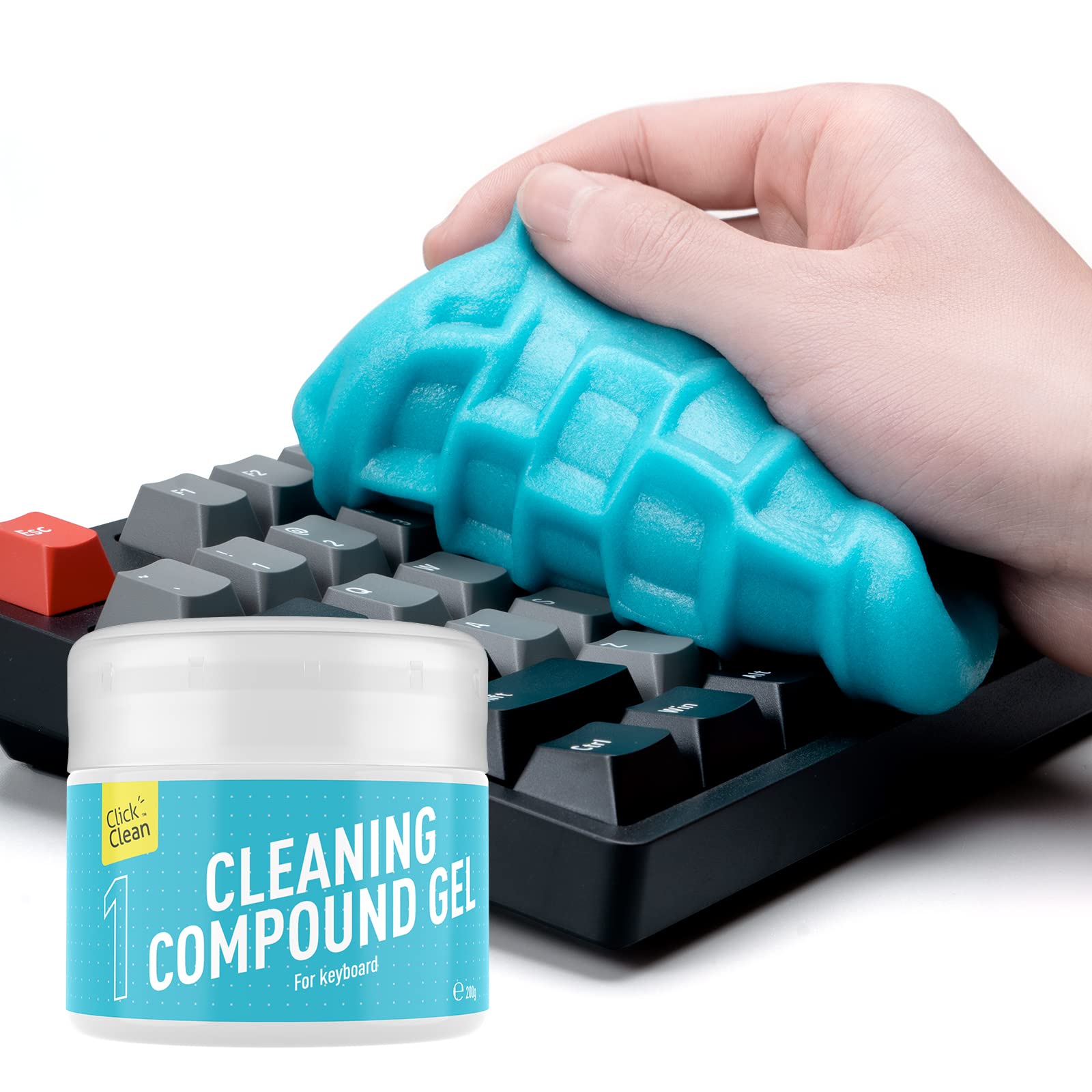CLICK CLEAN Keyboard Cleaning Gel, 7oz Universal Cleaning Gel for Keyboards Electronics Cleaner Dust Cleaning for Car, Laptop, K