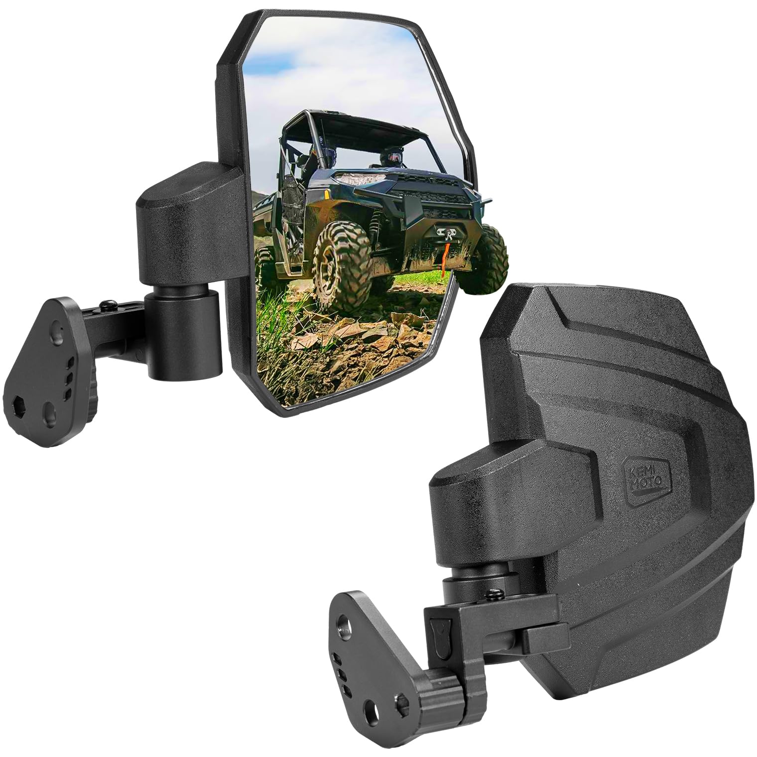KEMIMOTO Large Side Mirrors A-pillar UTV Mirror Compatible with Polaris Ranger XP 1000/ Crew XP 1000 2018-2026, CFMOTO UFORCE U1