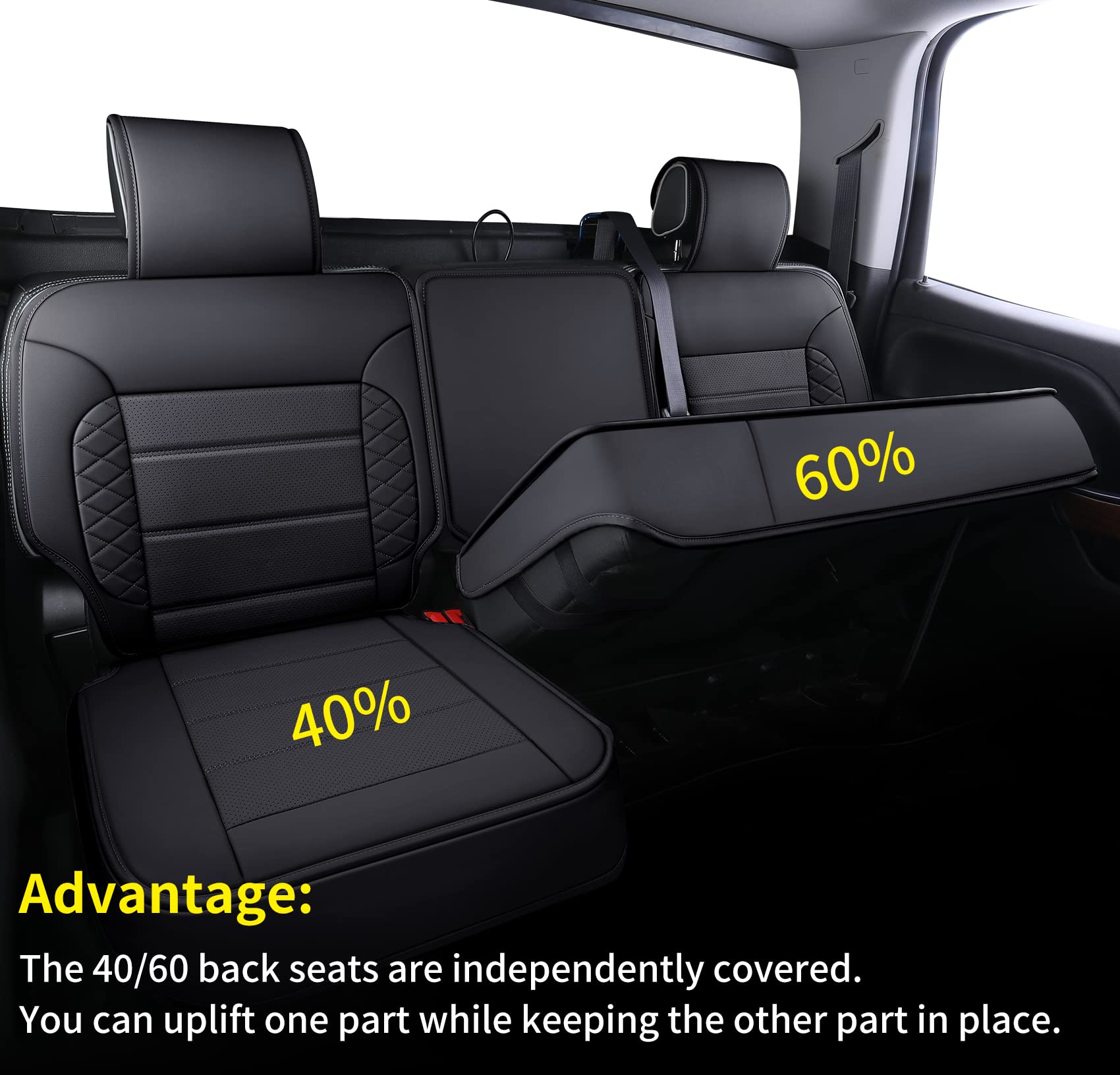 Luckyman Club X04-S3 Chevy Silverado/Sierra Seat Covers Full Set, Fit 2007-2013&2019-2025 1500/2008-2014&2020-2025 2500 Hd/3500