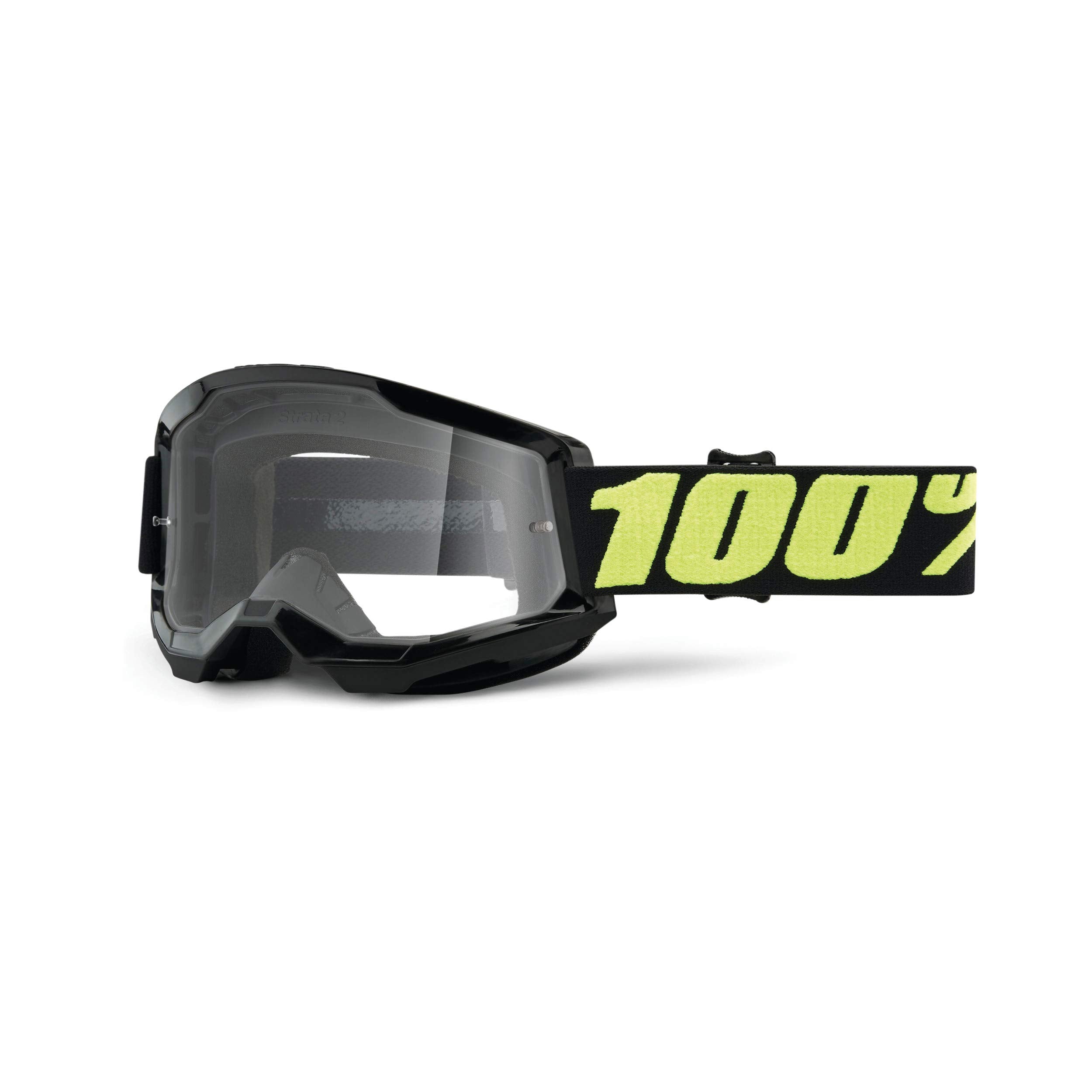 100% Strata 2 Motocross & Mountain Bike Goggles - Mx And Mtb Racing Protective Eyewear (Upsol - Clear Lens)