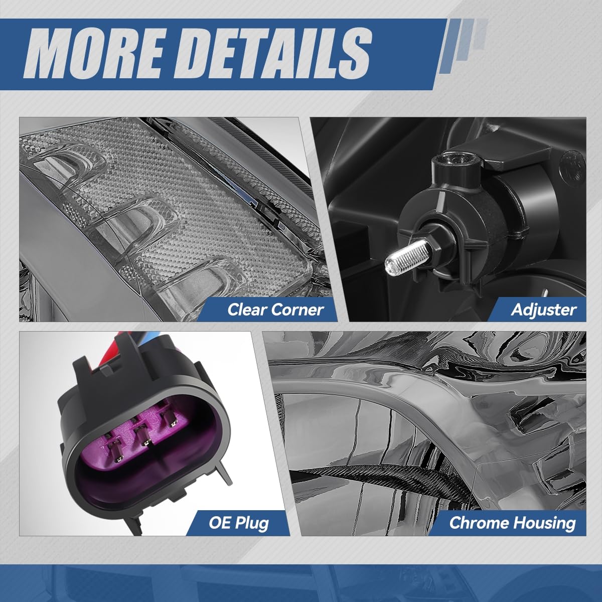 Auto Dynasty Quad Headlights Assembly Compatible With 2009-2010 Dodge Ram 1500 2500 3500, 2011-2018 Ram 1500 2500 3500 4500 5500