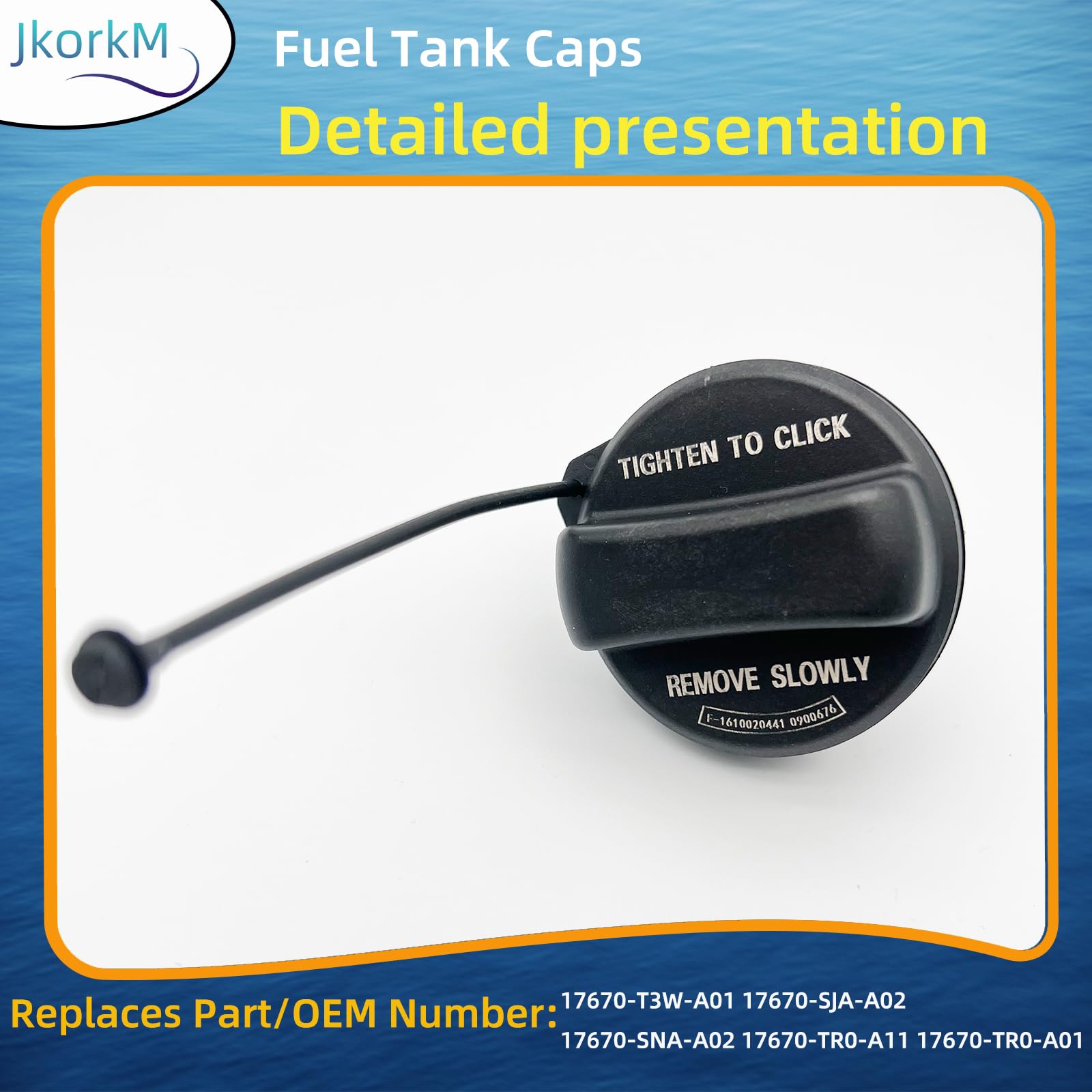 Jkorkm 17670-T3W-A01 Gas Cap, Fuel Cap Compatible For Honda 2008-2017 Accord 2006-2015 Civic 2010-2015 Crosstour 2007-2016 Cr-V