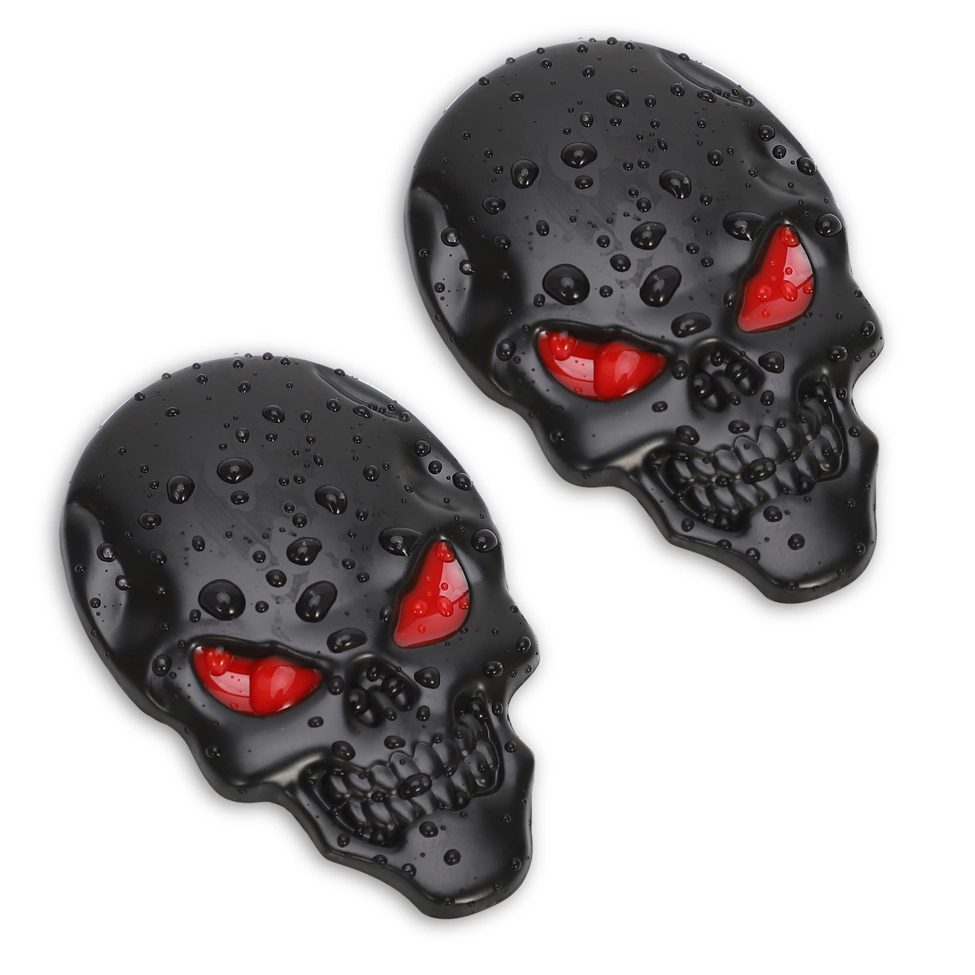 Tomall 2Pcs Skeleton Skull Logo Devil Death Emblem Badge 3D Metal Decals Stickers Decoration For Cars Trucks Motorcycle Mobile P