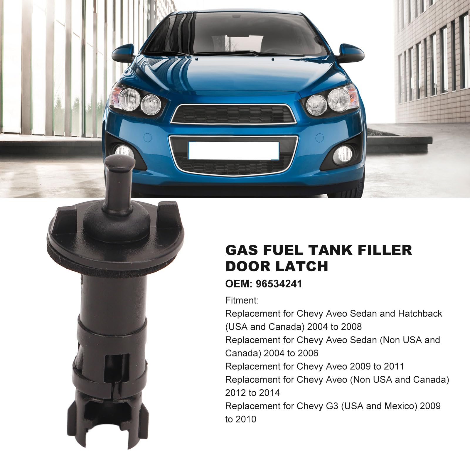 Aramox Gas Fuel Tank Door Latch, Black Gas Fuel Tank Filler Door Latch Compatible With Chevy Aveo Sedan Hatchback Oem: 96534241