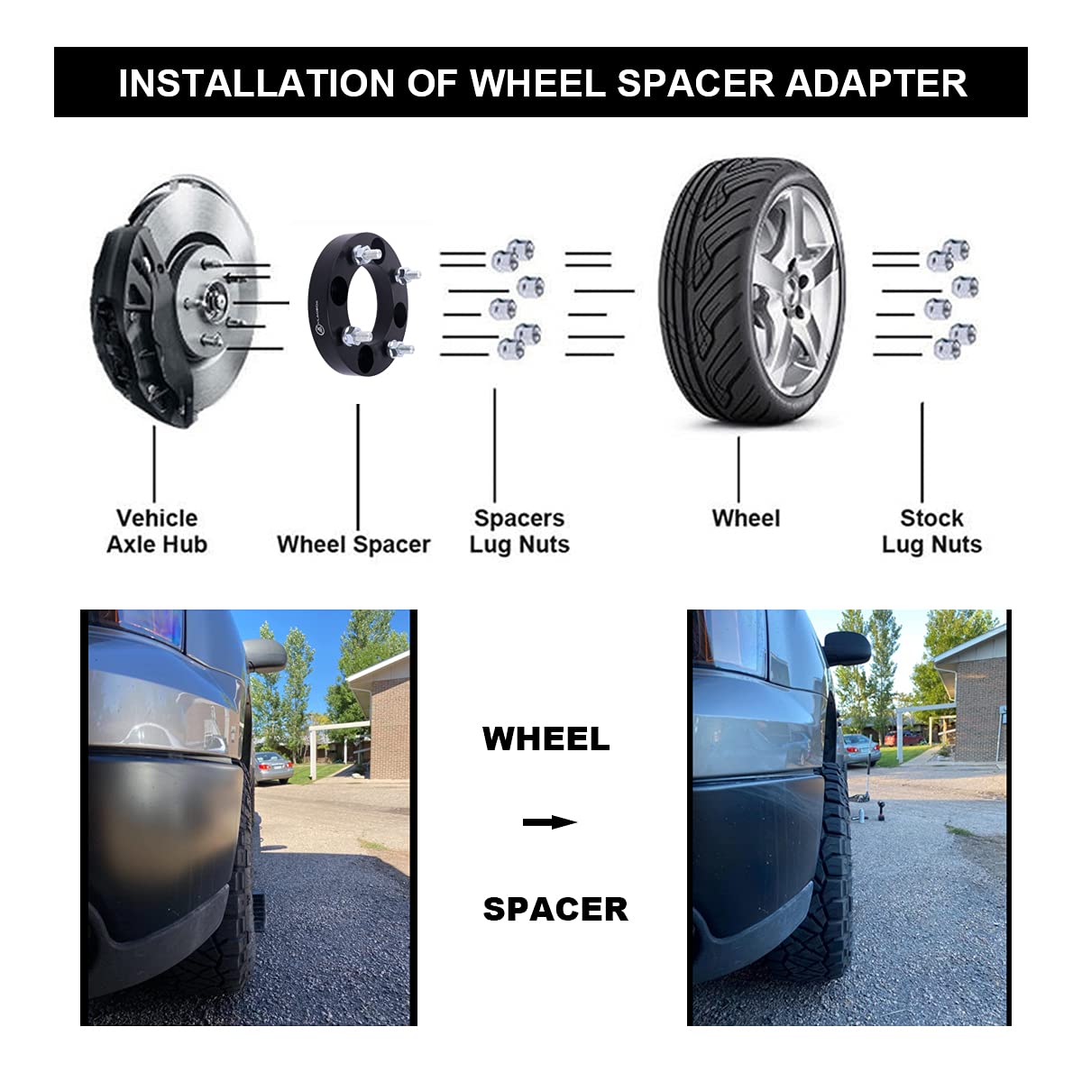 Vlaoschi Black Forged 4X137 To 4X156 Atv Wheel Adapters 1 Inch With 12X1.5 Studs Compatible With Kawasaki Can-Am Bombardier 4 Lug 4/137 To 4/156 For Outlander Commander Renegade Bayou -Pack Of 4