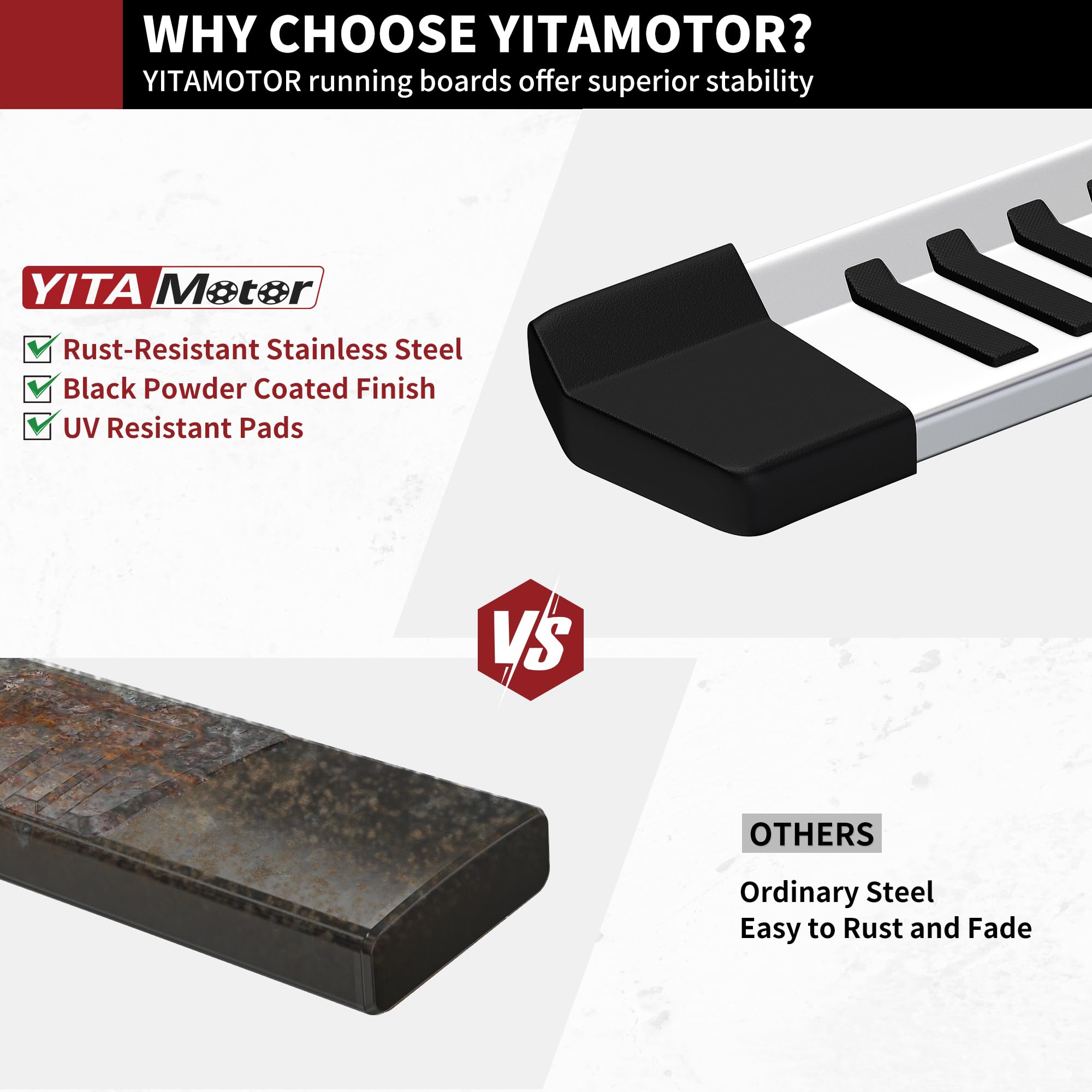 Yitamotor 6 Inches Running Boards Compatible With 2019-2025 Ram 1500 New Body Crew Cab Side Steps Stainless Steel Nerf Bars