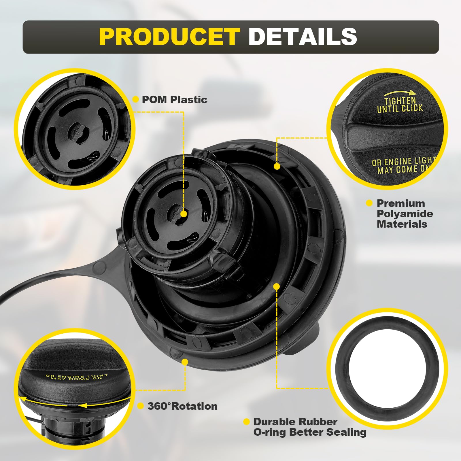 Gt261 Gas Cap Fuel Tank Cap Compatible With Buick Chevy Oldsmobile Skylark Regal Century Riviera Eldorado Seville Cts Blazer Cam