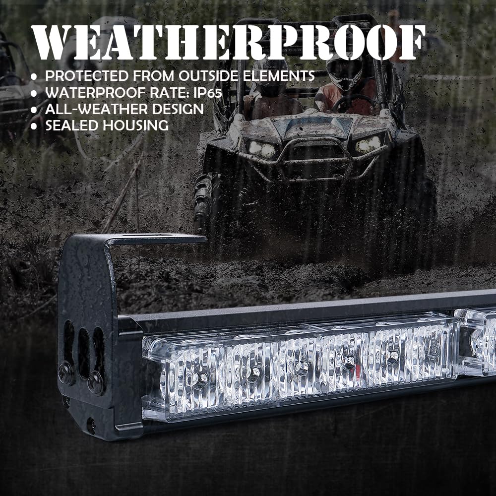 Xprite 30 Inch Utv Rzr Led Chase Strobe Light Bar, W/Running Turn Signal Brake Reverse Lights Function, Safety Flashing Lightbar