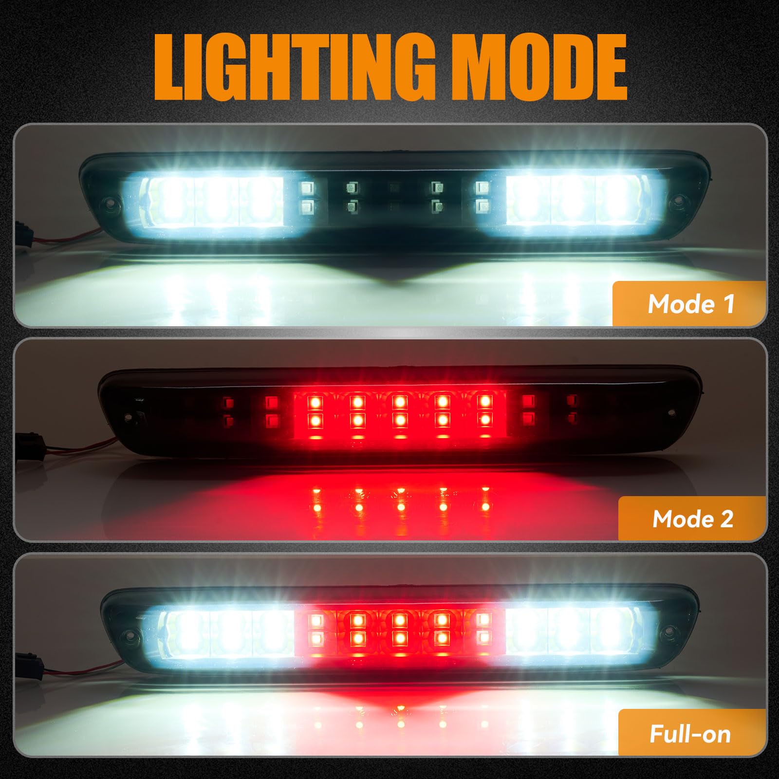 Cxdar Third 3Rd Brake Light Led For 2004-2012 Chevy Colorado, High Mount Rear Brake Lights Assembly For 04-12 Gmc Canyon, Waterp