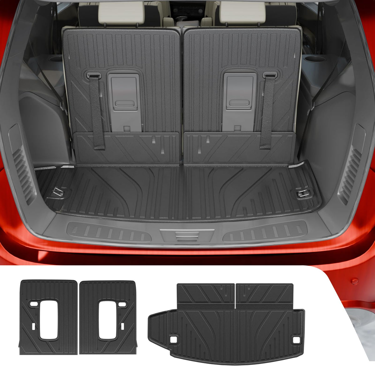 Dattumar Cargo Liner Compatible with 2016-2024 2025 Dodge Durango 6&7 Seater Trunk Mat Cargo Mat All Weather Back Seat Cover Pro