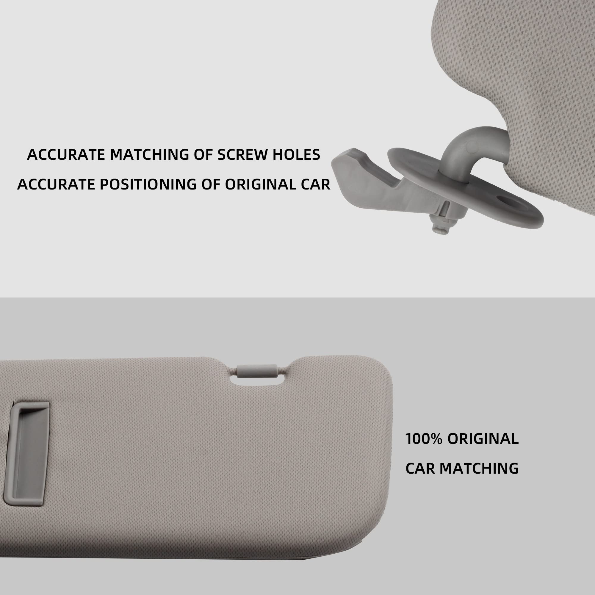 Dasbecan Gray Right Passenger Side Sun Visor Compatible With Hyundai Elantra 2011 2012 2013 2014 2015 Replaces# 852103X000Tx