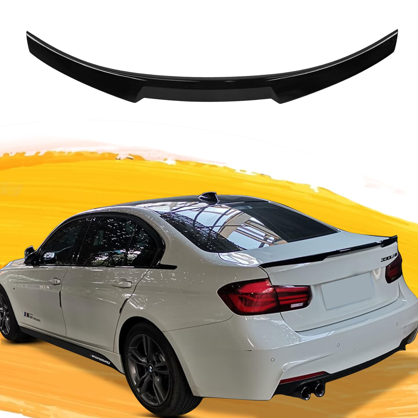 AAriguthel Rear Spoiler Wing Compatible with 2006-2011 BMW E90 3 Series Sedan & 2008-2012 E90 M3 Sedan - M4 Style Trunk Lip for 