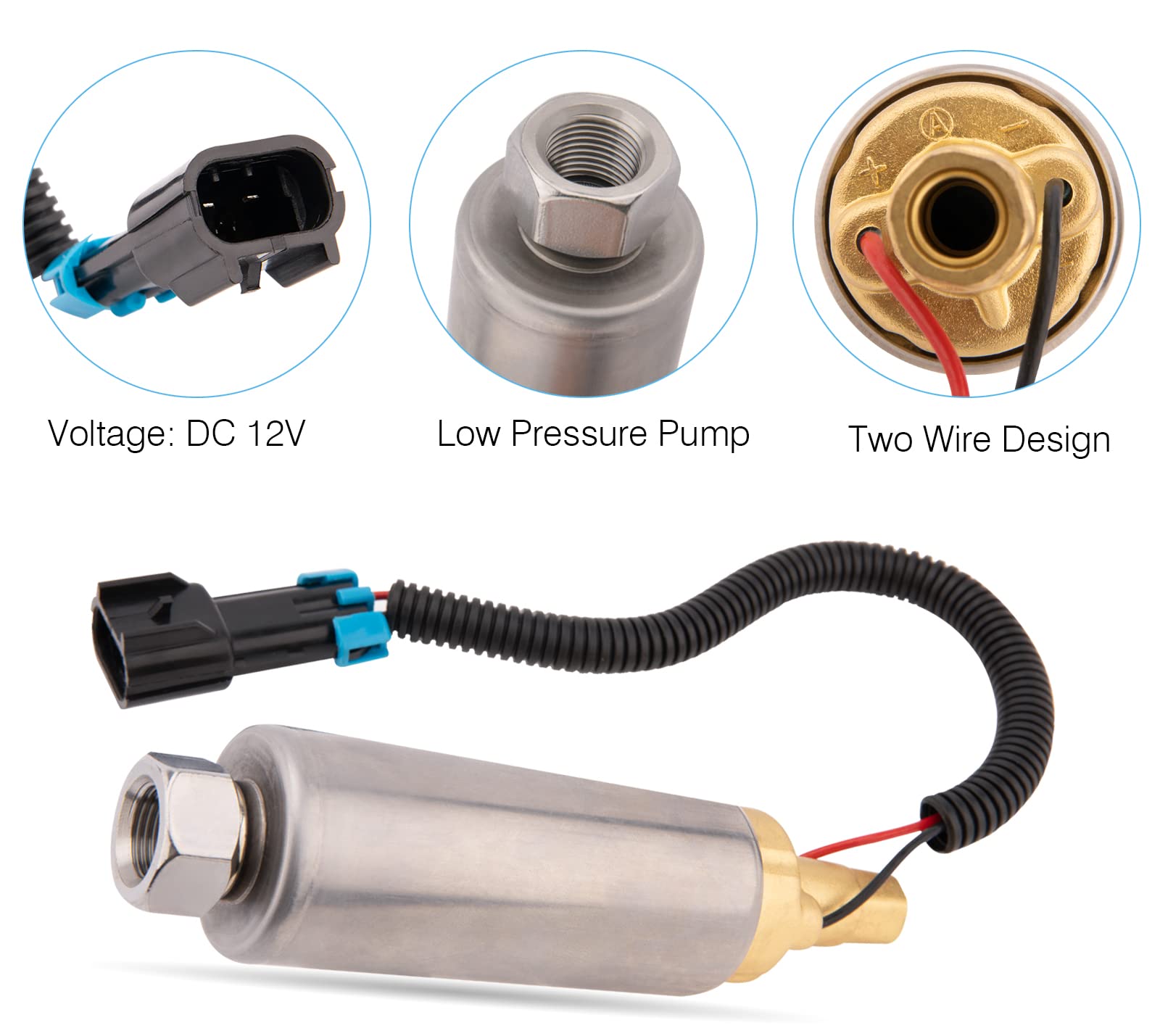 861155A3 Electric Fuel Pump For Mercury Mercruiser Marine Boat 4.3L 5.0L 5.7L V6 V8 Replaces Part# 861155A3 861155-2 18-8868 Low