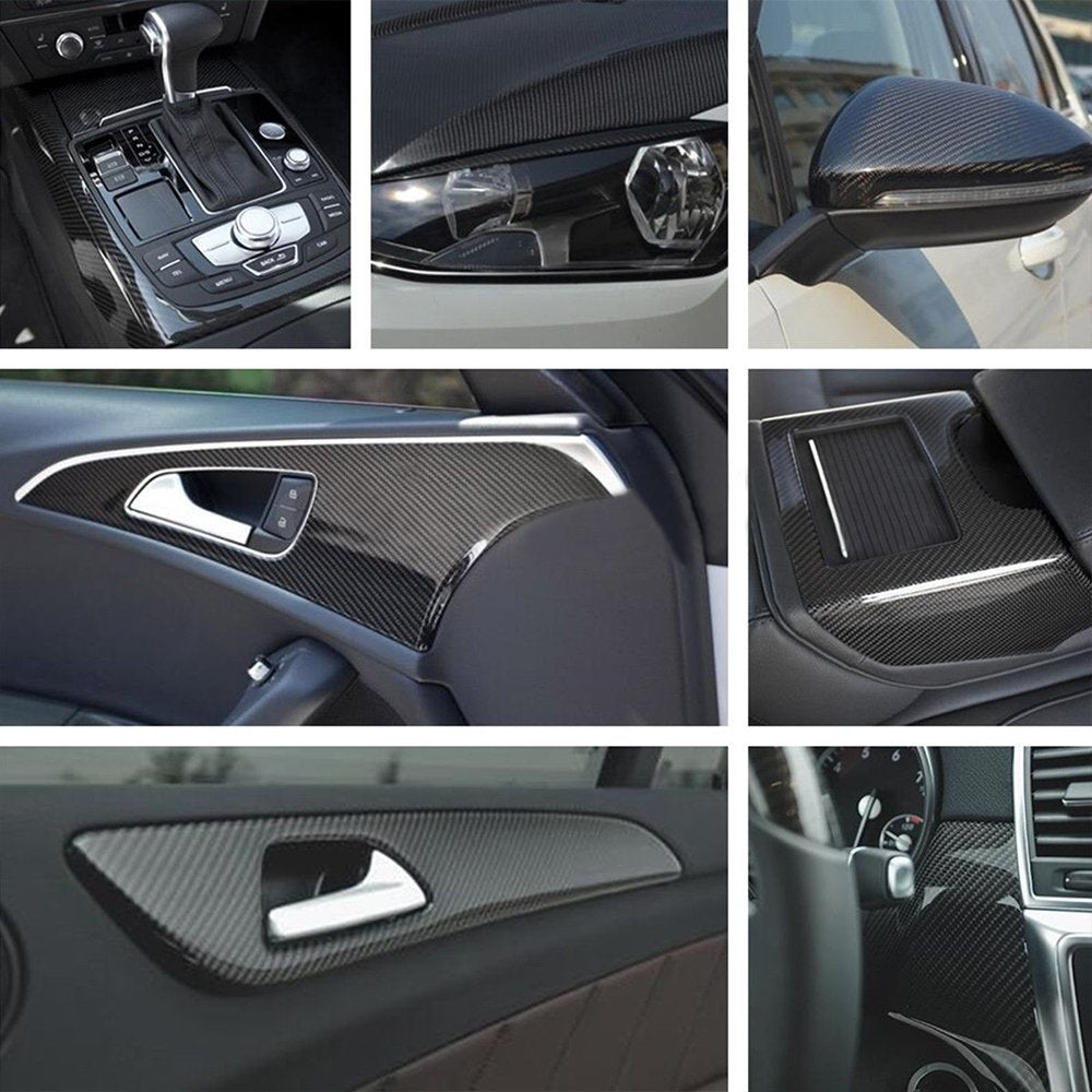 Lzlrun 5D Carbon Fiber Vinyl Wrap - Outdoor Rated For Automotive Use - 1Ft X 5Ft Including Squeegee And Black Felt Applicator