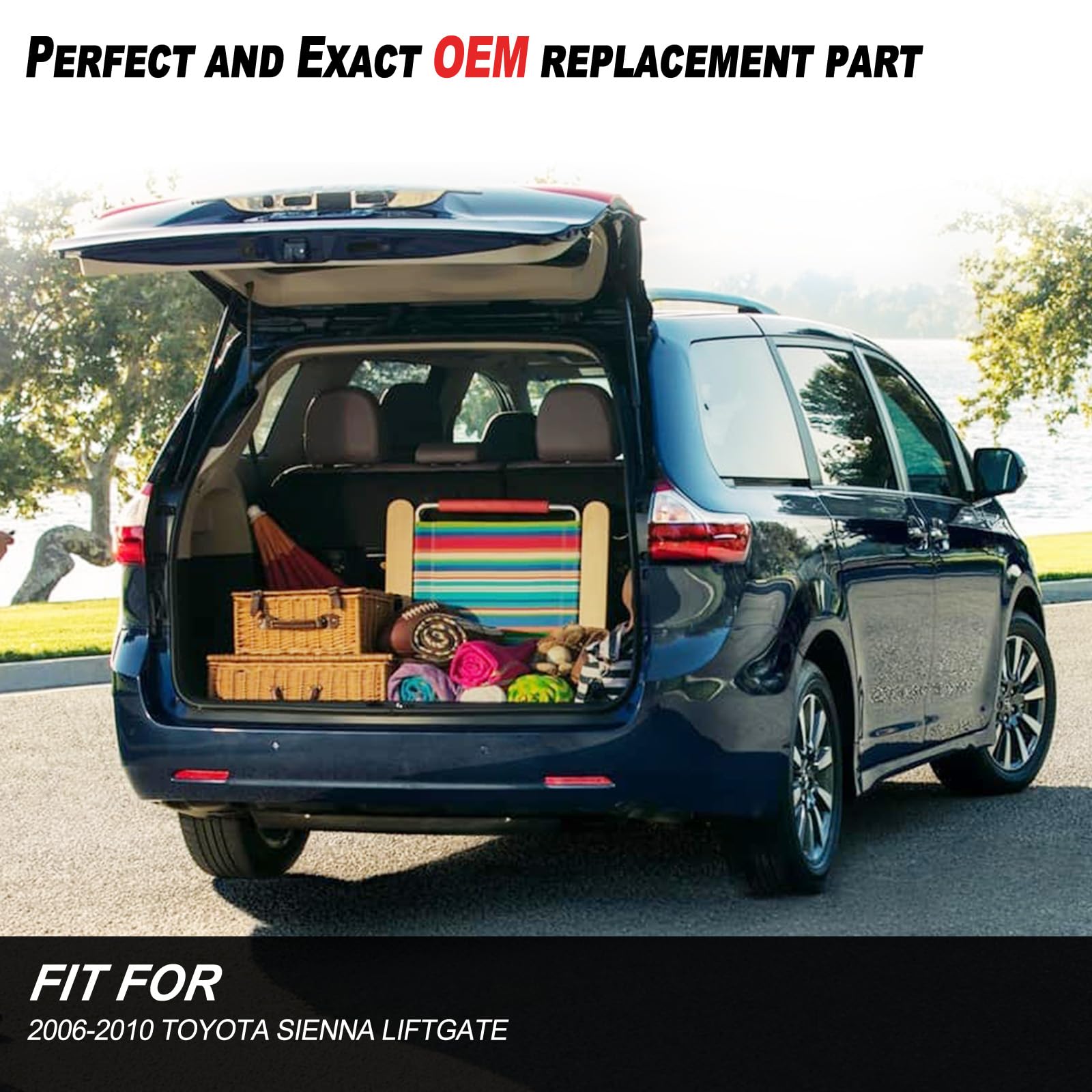 Vepagoo 6140 Rear Hatch Gas Struts for 2006-2010 Toyota Sienna, Tailgate Shocks for Passenger Back Door Lift Gate Springs Lift S