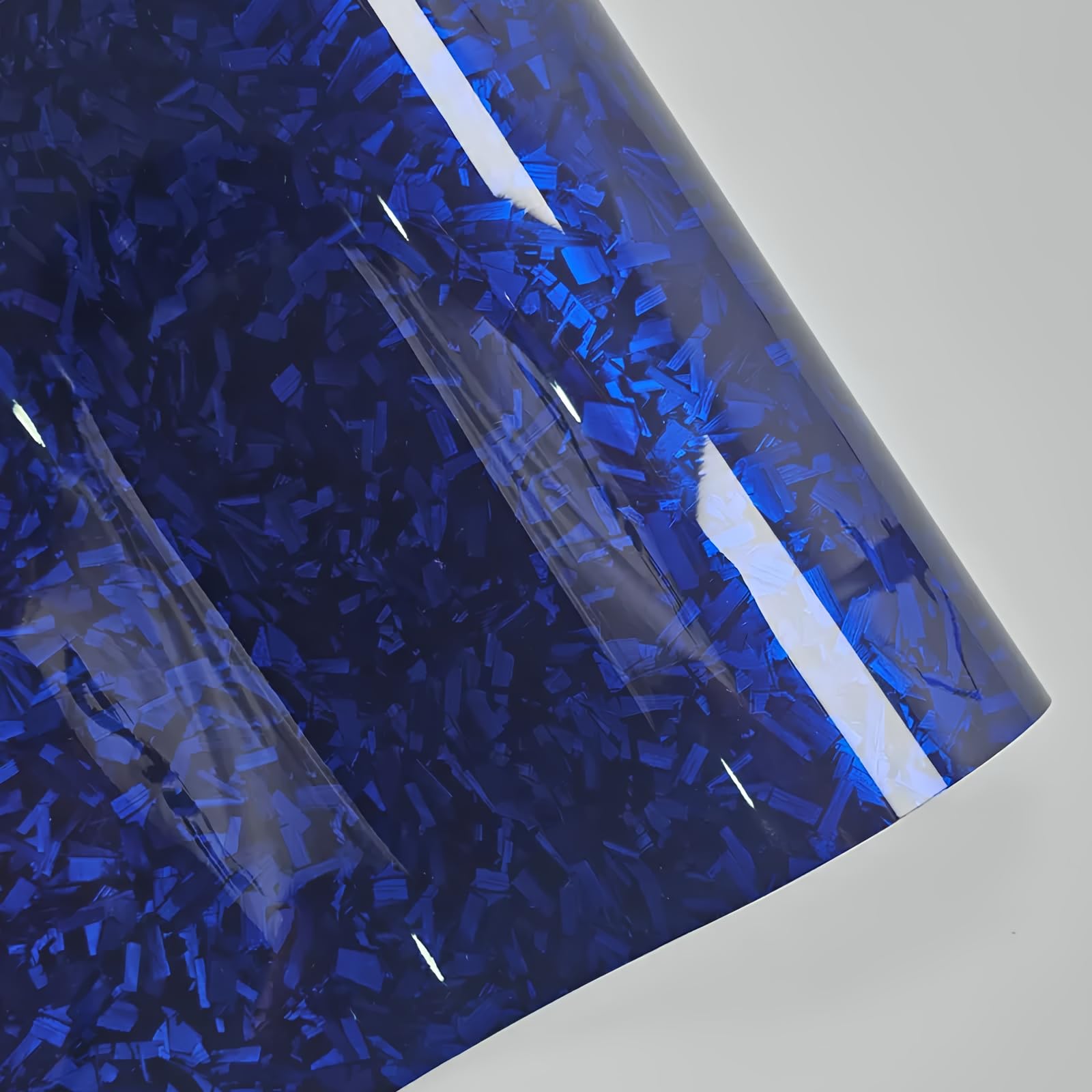 Lzlrun Forged Gloss Carbon Fiber Black Vinyl Wrap Roll Air Release Sticker Sheet Film Diy Decal Car Auto Vehicle Morotcycle Self Adhesive (1.65Ft X 3.5Ft, Blue)