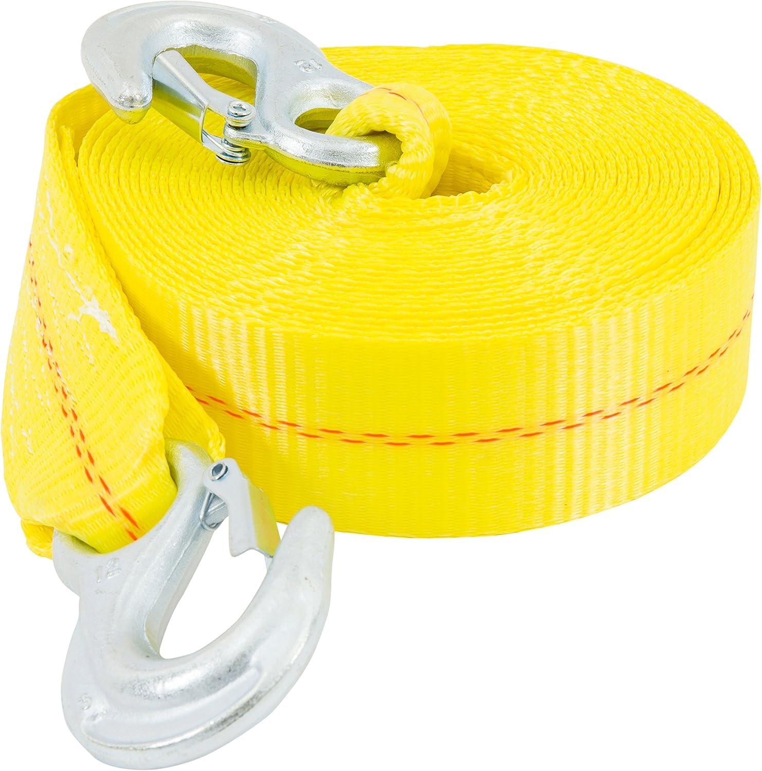 KEEPER Tow Straps Heavy Duty with Hooks - 2 x 25' Towing and Recovery Strap, 12,000 lbs Break Strength - Durable Zinc-Plated H