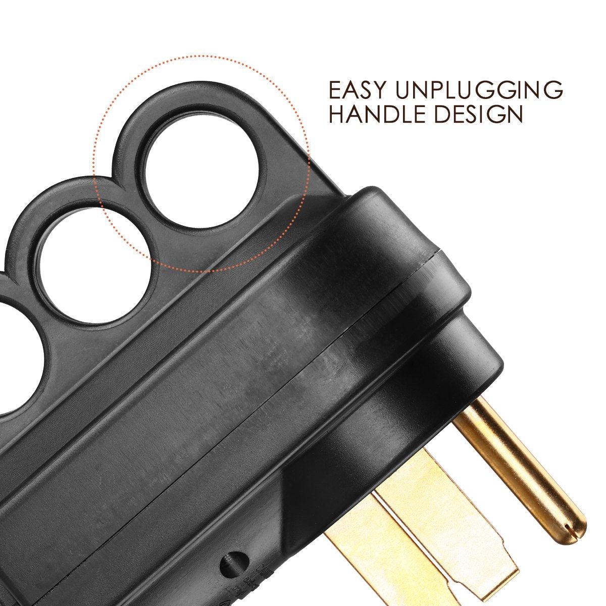 Miady 50Amp Rv Replacement Male Plug With Easy Unplug Design, Etl Certified