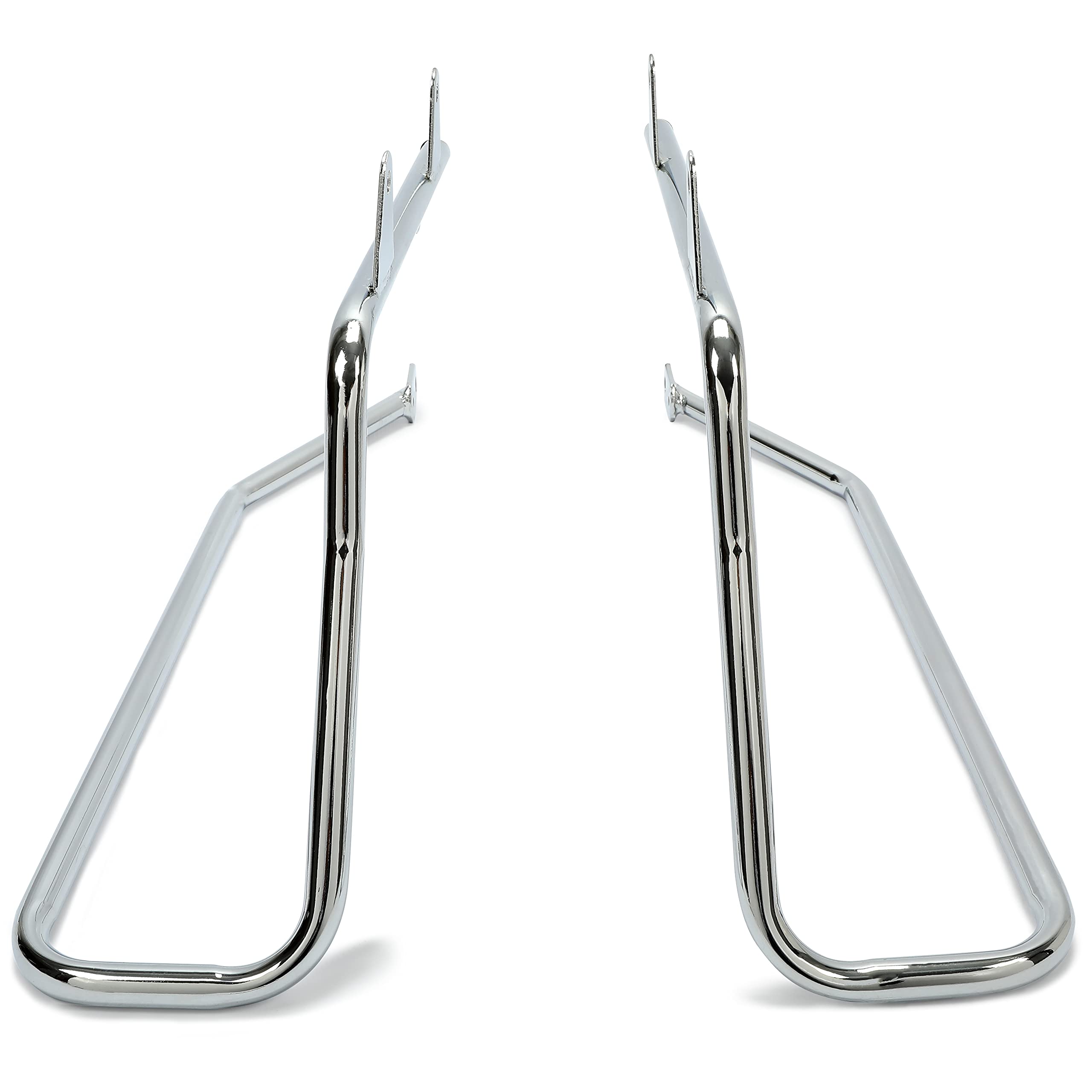 Ecotric Saddlebag Conversion Brackets Mounts Compatible With 1986-2013 Harley Davidson Softail W/Hardware Chrome