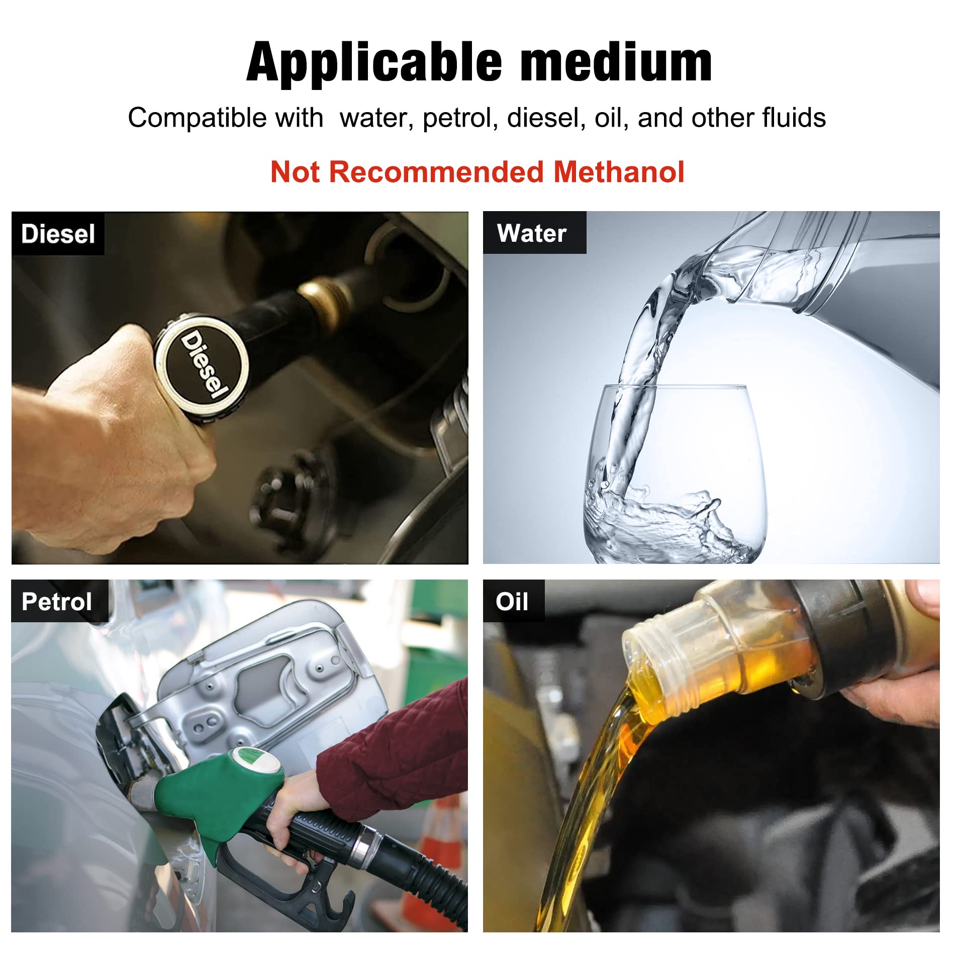 Evil Energy 3/8' Fuel Check Valve One Way Inline Non Return Diesel Gasoline Black(10Mm Od,2Pcs)