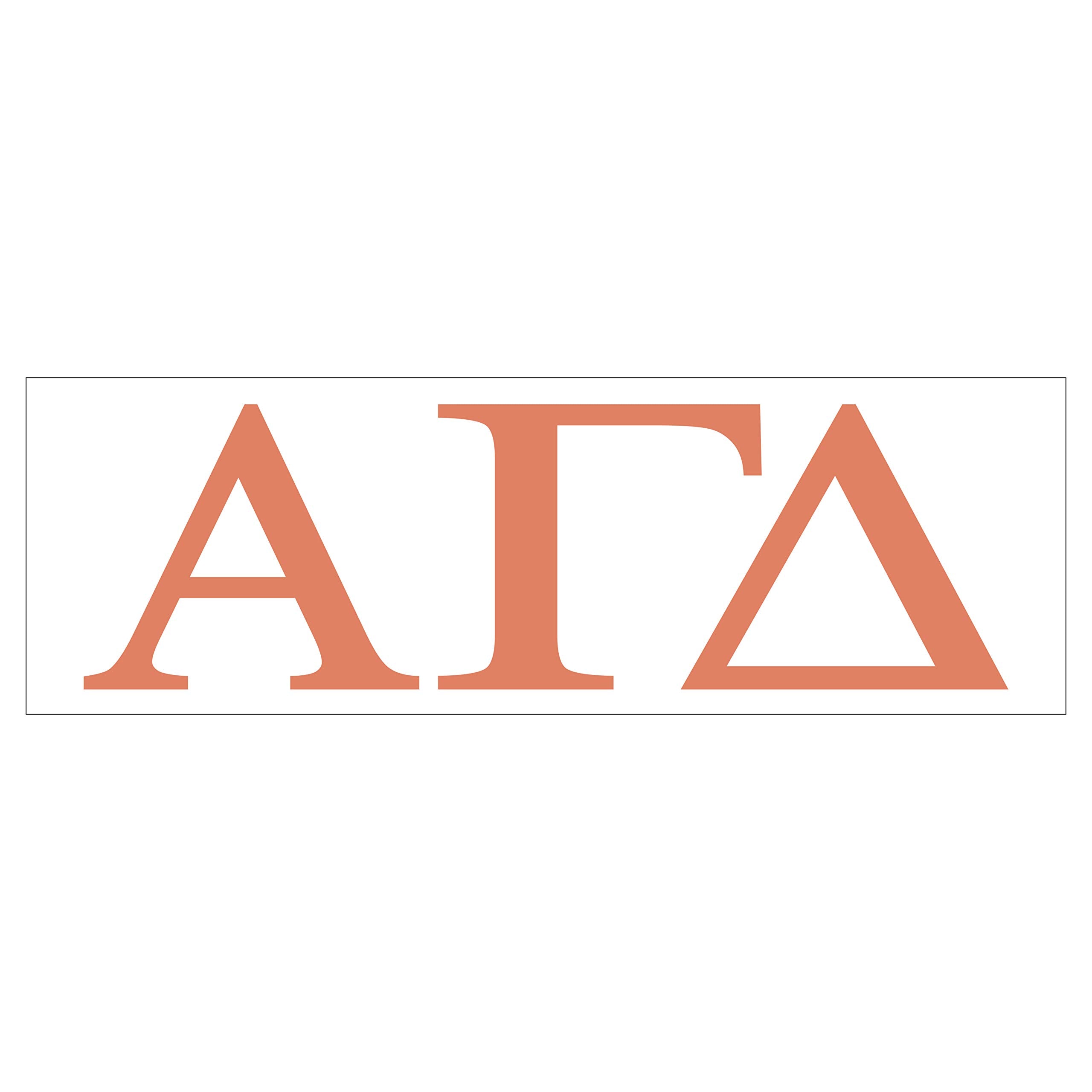 Pro-Graphx Alpha Gamma Delta Greek Sorority Sticker Decal, 2.5 Inches Tall, Coral