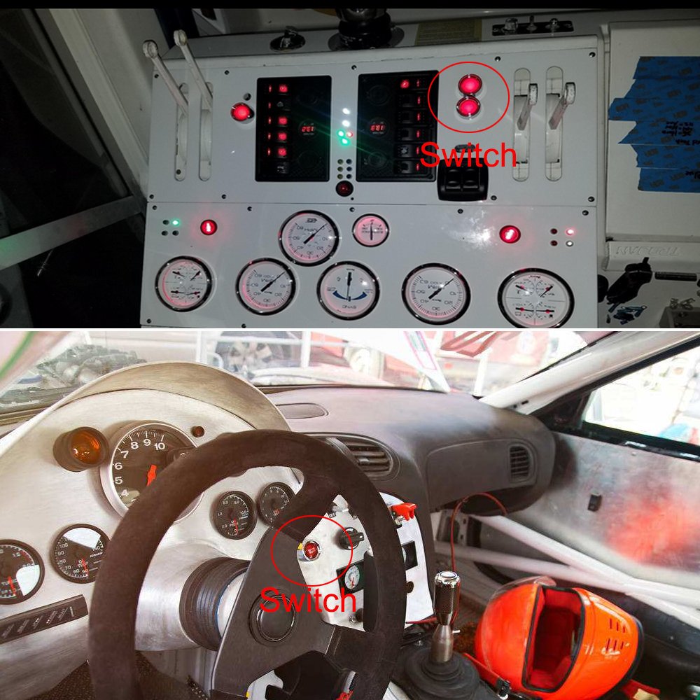 Jtron® Start Engine Button - Red 12V 50A Push Ignition Switch for Racing - Momentary Light Switch