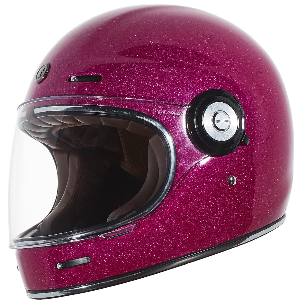 Torc T1 Unisex-Adult Retro Full-Face-Helmet-Style Motorcycle (Bubblegum Mega Flake, X-Small)