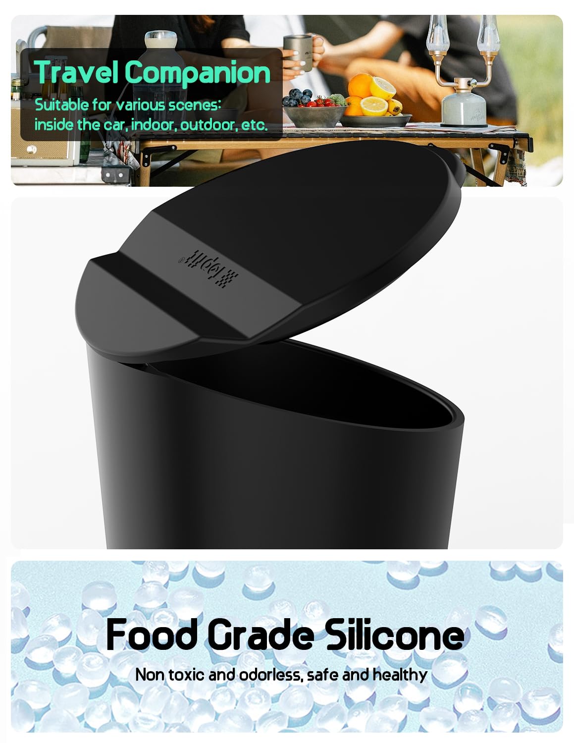 Bmzx Car Trash Can With Lid Small Cup Holder Door Pocket Garbage Can Trash Bin Trash Container Fits Auto Home Office, Black 2Pcs