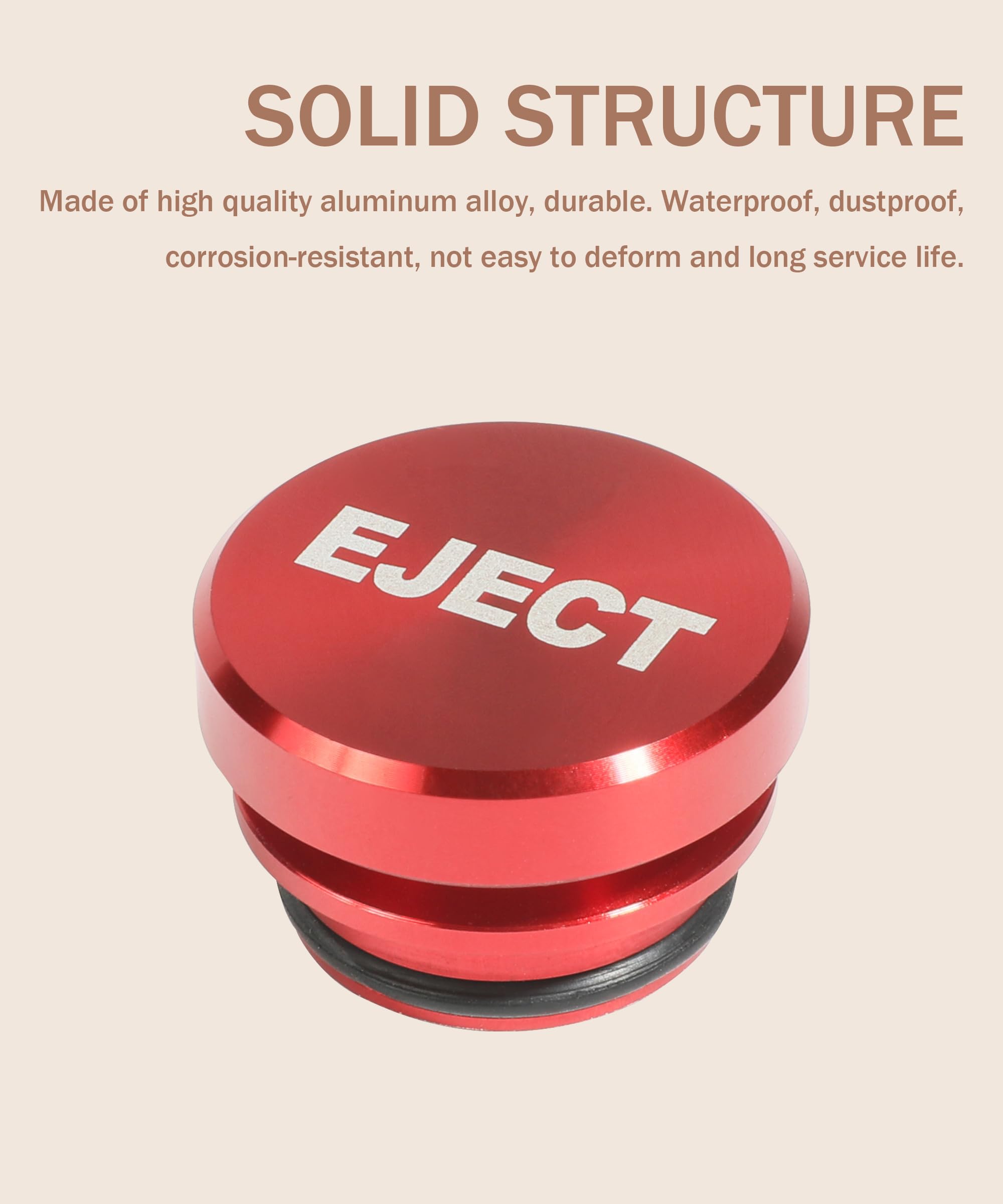 Bylikeho Cigarette Lighter Plug Cover,Aluminum Cigarette Lighter Plug Plug,Car Accessories Button Decorations Plug,Fits Most Automotive Vehicles Boats With Standard 12 Volt Power Source (Red/Eject)