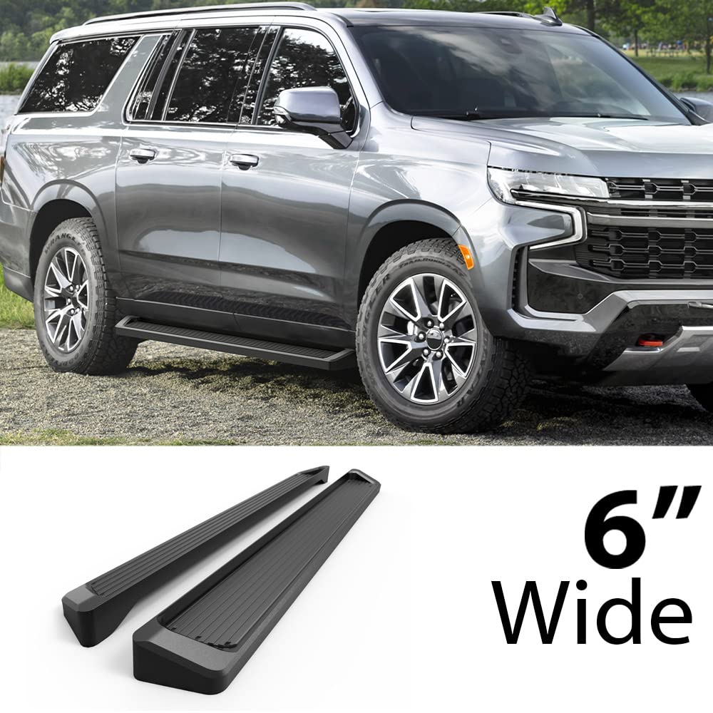 Hd Ridez Running Board 6' Black Compatible With Chevy Suburban 2021-2024 (Nerf Bar Side Steps Side Bars)