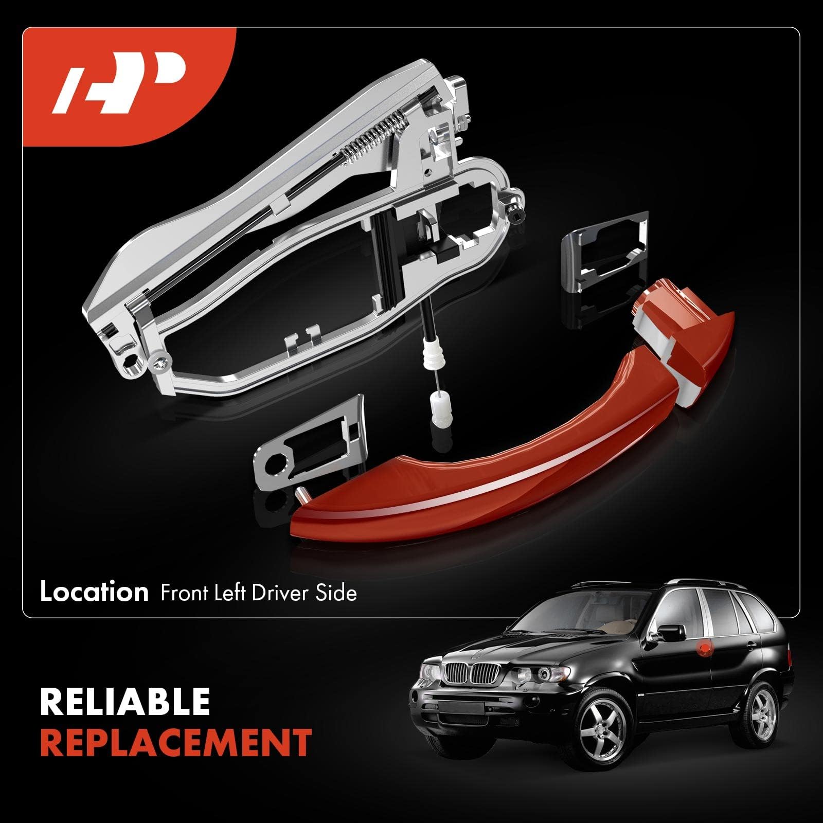 A-Premium Outside Door Handle Carrier Compatible With Bmw E53 X5 2000-2006, Front Left Driver Side, Replace# 51218243615