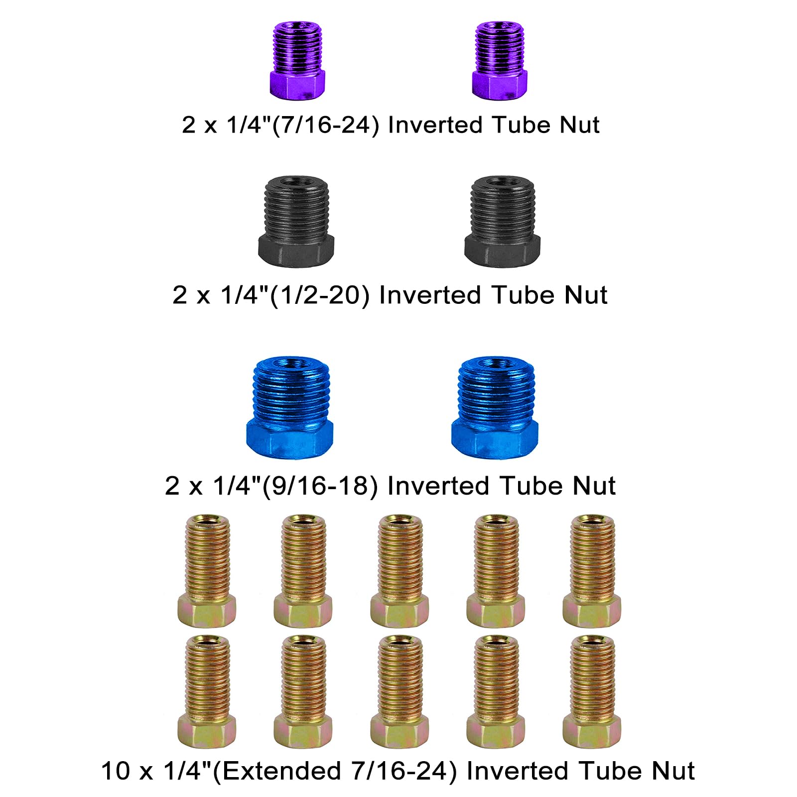 Muhize 1/4 Copper-Nickel Brake Line Tubing - 25 Ft. 1/4 Inch Copper Nickel Hydraulic Tube With 16 Fittings, 1/4 Rustproof Brake Line Replacement Kit (2024 New)