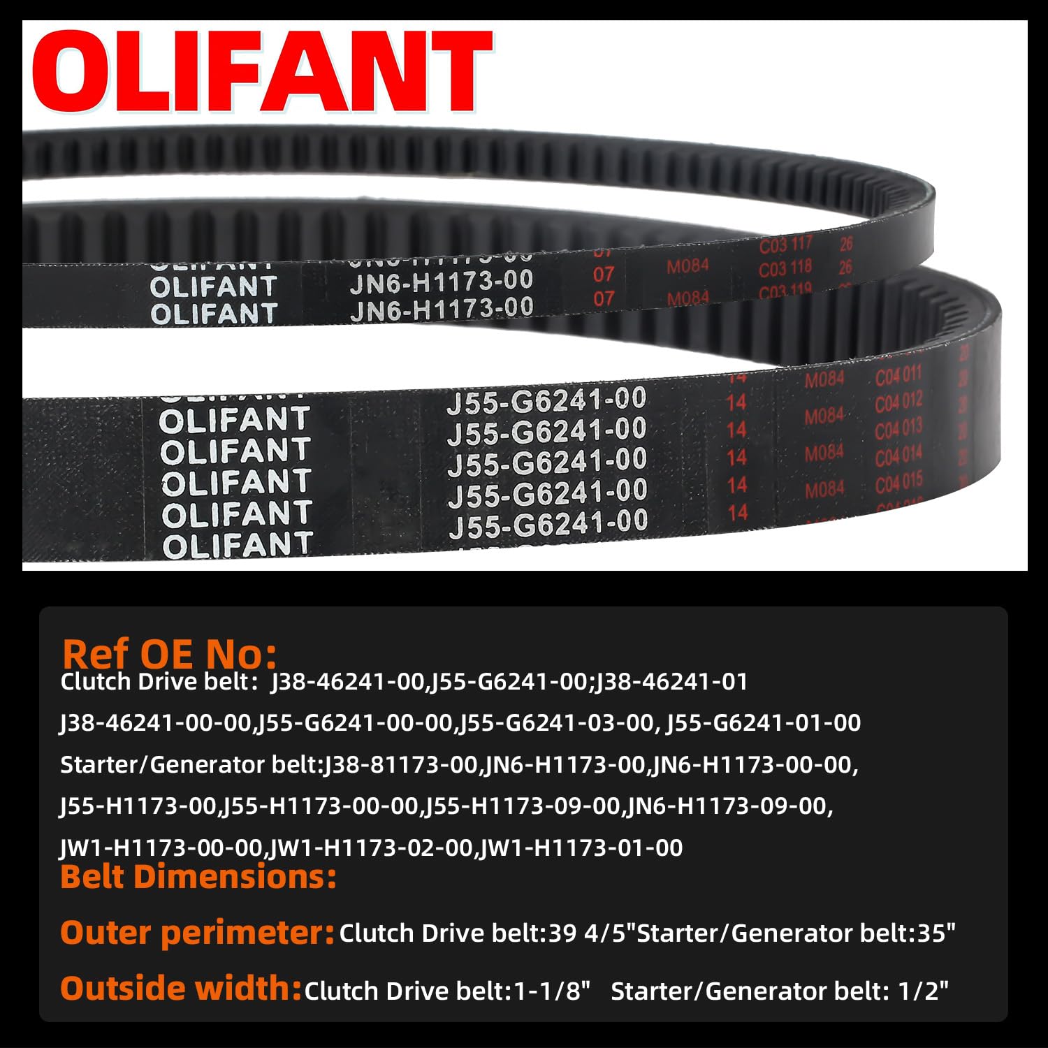 Starter Generator Belt Drive Belt for Yamaha G2 G5 G8 G9 G11 G14 G16 G20 G21 G22 G23 G27 G28 G29/Drive Golf Cart Adventurer Fair