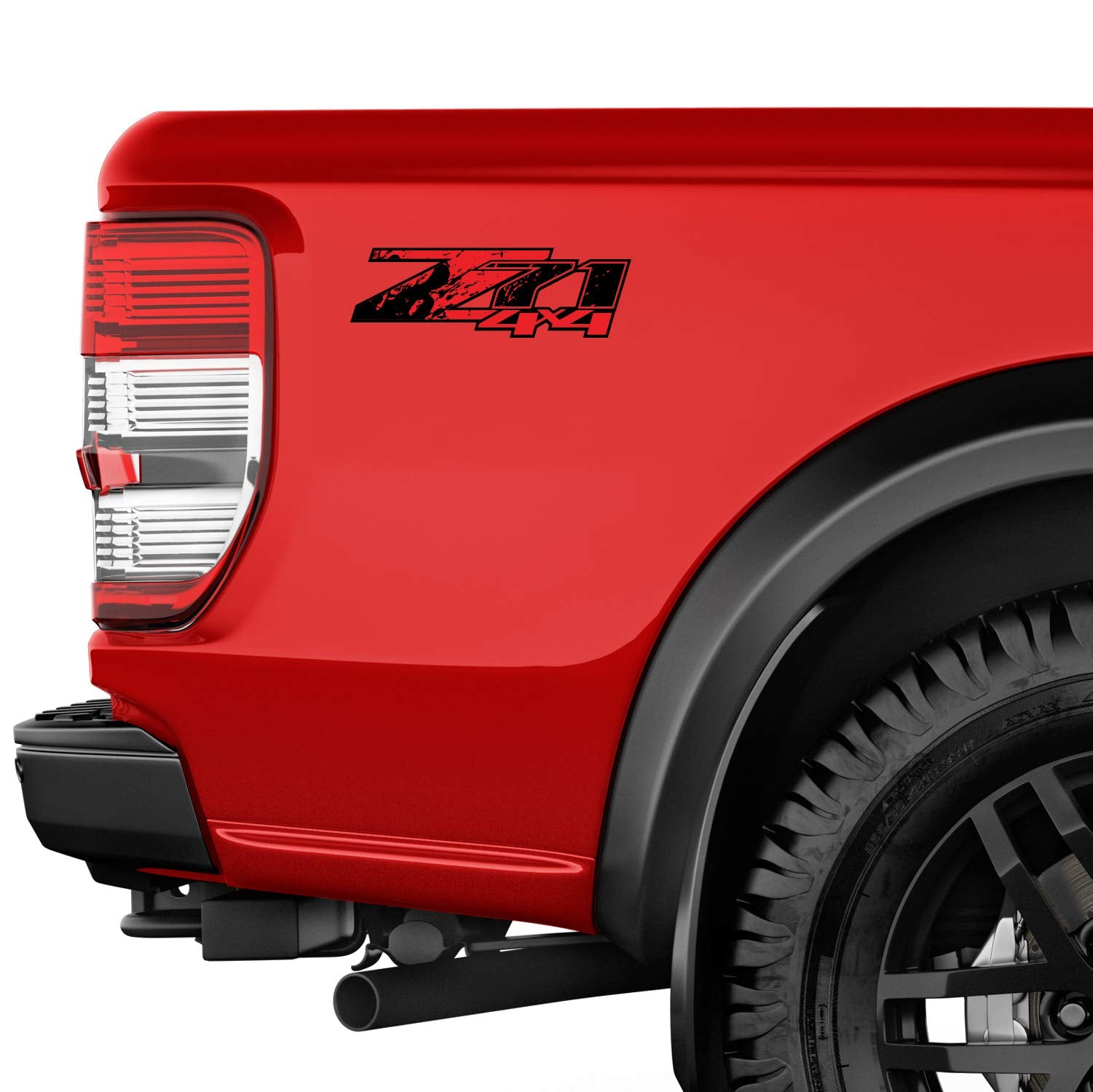 Z71 4X4 (Set Of 2 Decals) - F - 1500 2500 Hd Stickers (Z71 4X4 Red Splash)