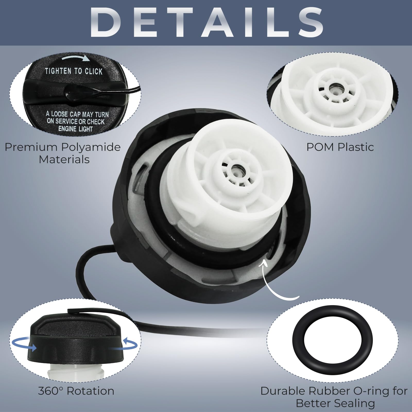 Gas Cap Fuel Cap For Jeep Dodge Ram, 2003-2018 Wrangler Jk, 2002-2012 Liberty, 2001-2017 Grand Cherokee, 2008-2018 Patroit, 2008