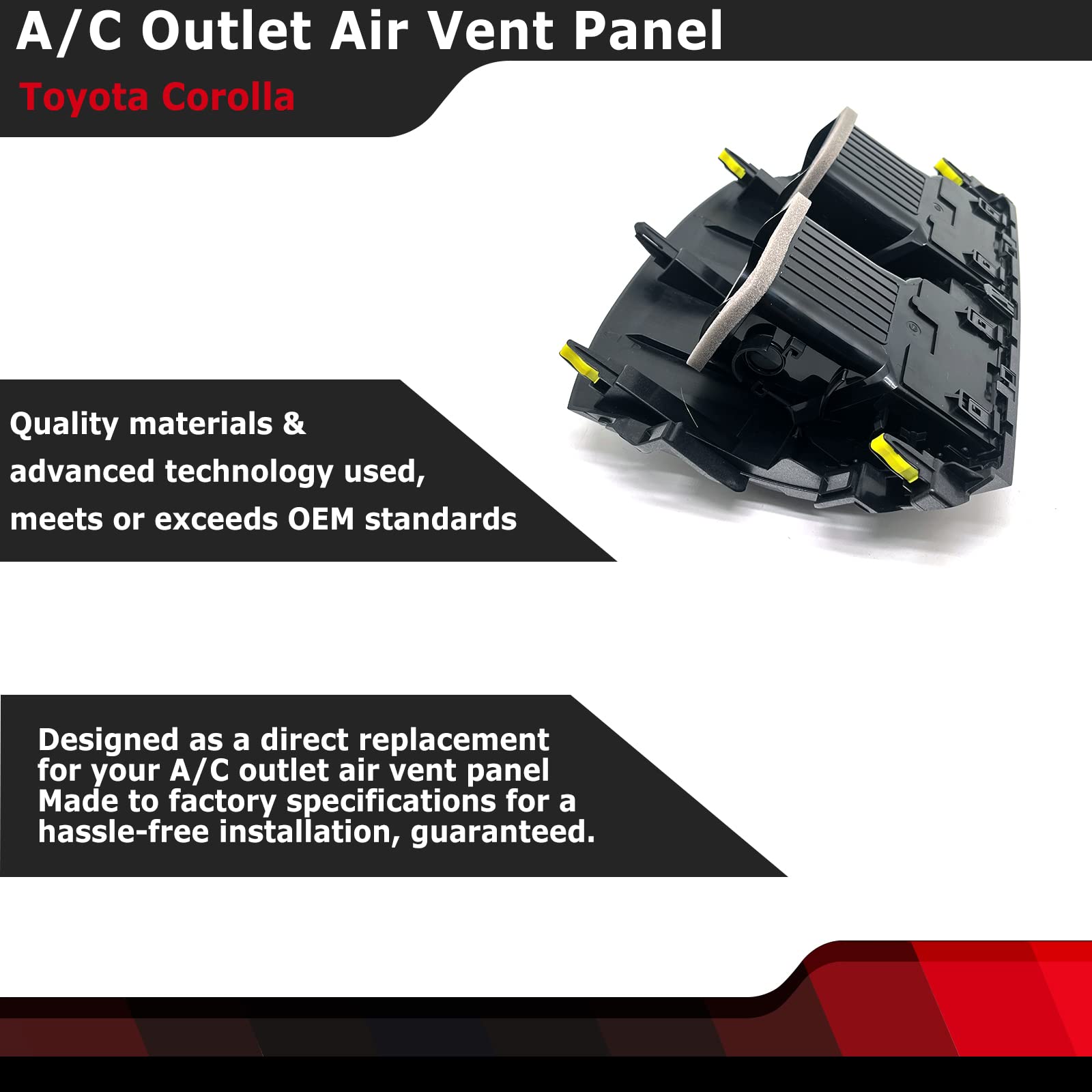 Fexon Center Dash A/C Outlet Air Vent Panel Compatible With Toyota Corolla 2008 2009 2010 2012 2013 Replaces 55663-02060