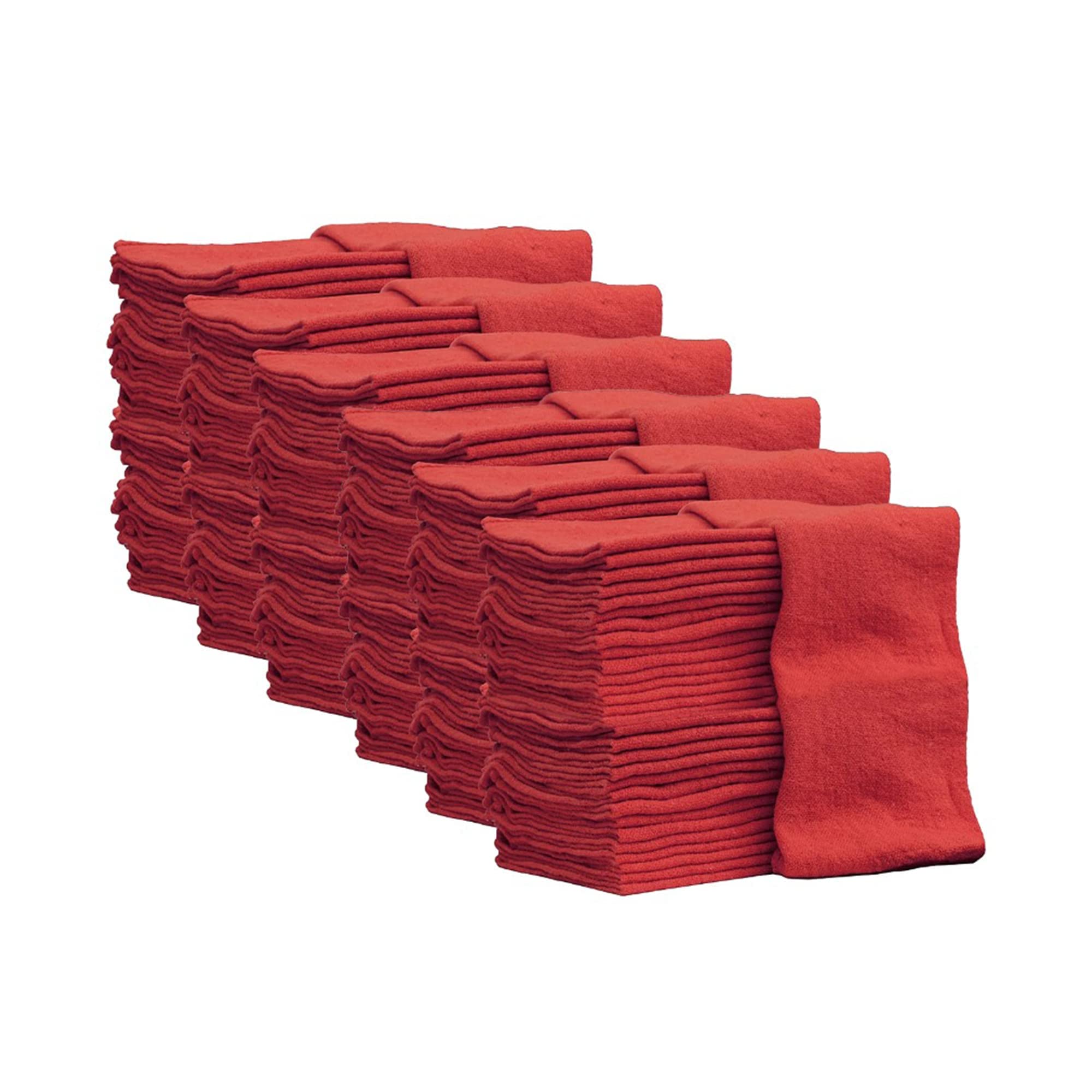 Nabob Wipers Auto Mechanic Shop Towels 500 Pack Bulk Shop Rags 100% Cotton Size 14''X14'' Commercial Grade (500 Pack, Red)
