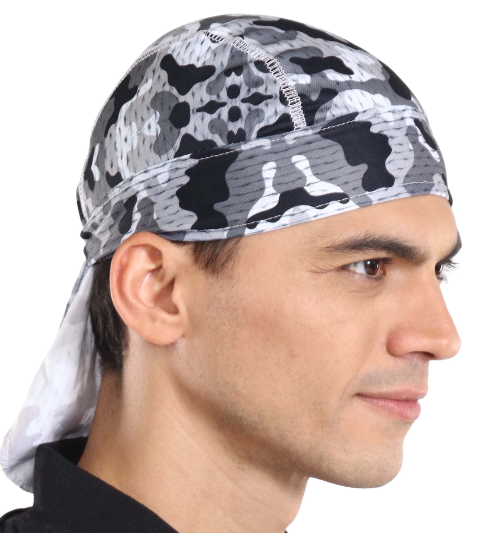 Tough Headwear Cooling Helmet Liners - Do Rag Skull Caps For Men - Cooling Head Wraps, Hard Hat Liner - Motorcycle Pirate Bandan