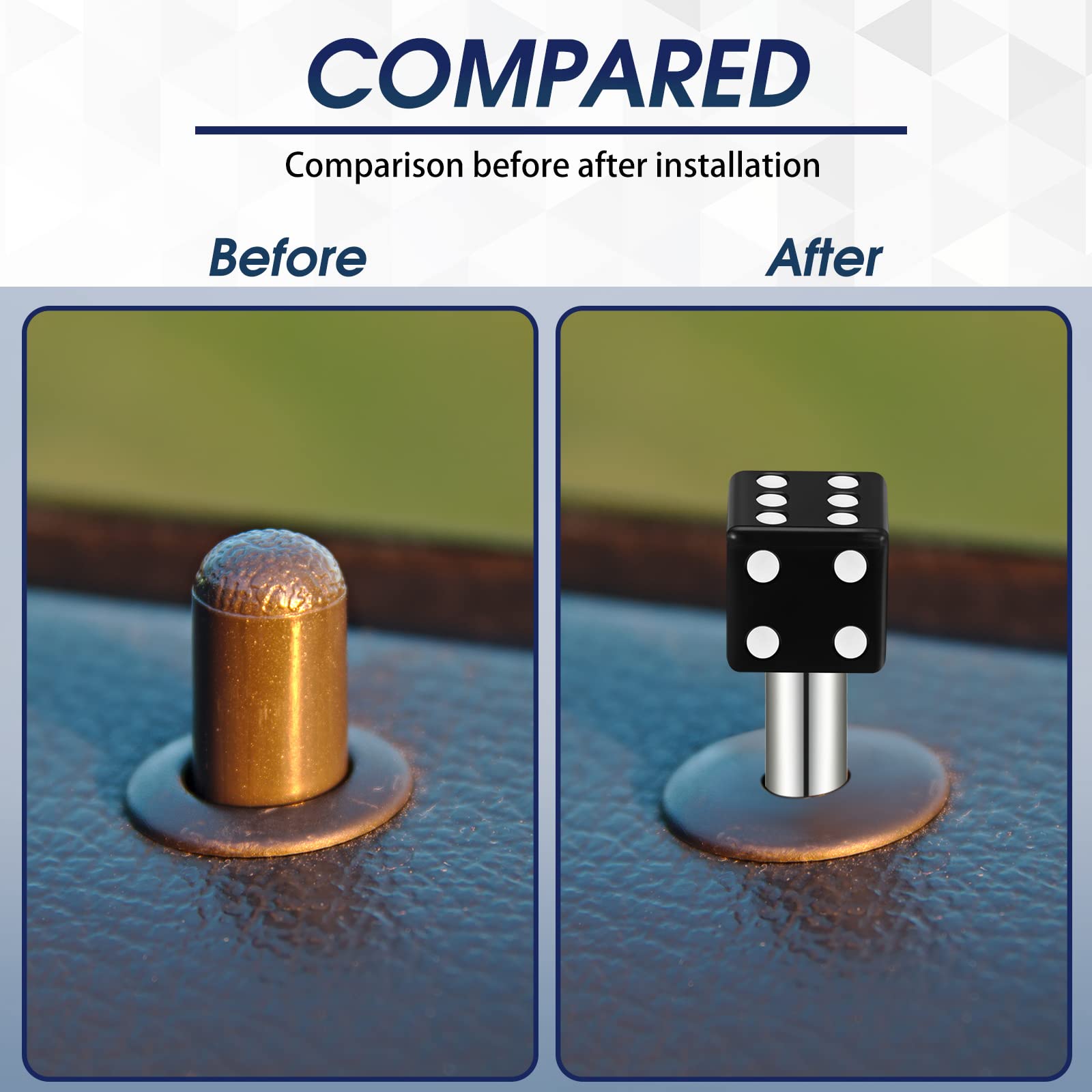 Tallew 8 Pieces Car Door Lock Knobs Dice Interior Door Lock Pull Knobs Car Door Knobs Pin Set For Car Suv Pickup Truck Automobil