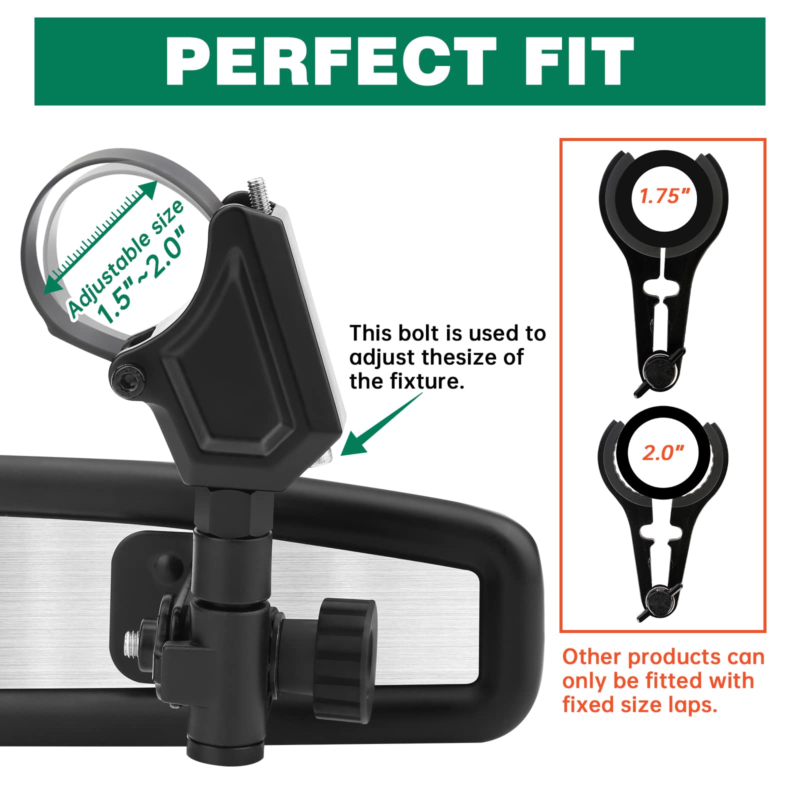 Shejisi Utv Mirrors, Aluminum Alloy Material,2024 New Rzr Rear View Mirror For 1.5' To 2' Inch Roll Cage, Adjustable For Best View, Compatible With Polaris Rzr,Kawasaki Mule, Honda Pioneer,Can Am X3