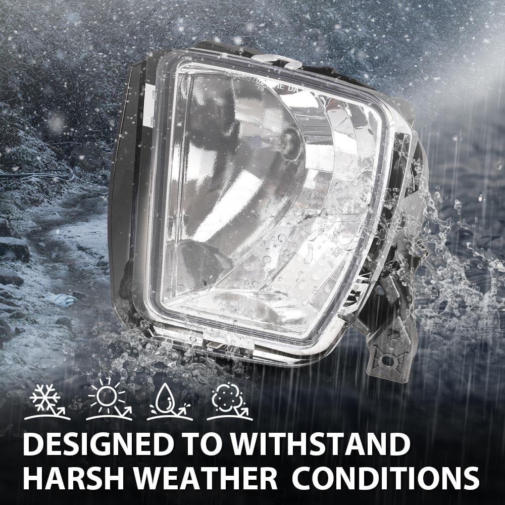 G-Plus Fog Light Compatible With Dodge Ram 1500 Pickup 2013-2018,(Not For Rebel Models),Driving Clear Fog Lamps W/Bulbs Pair